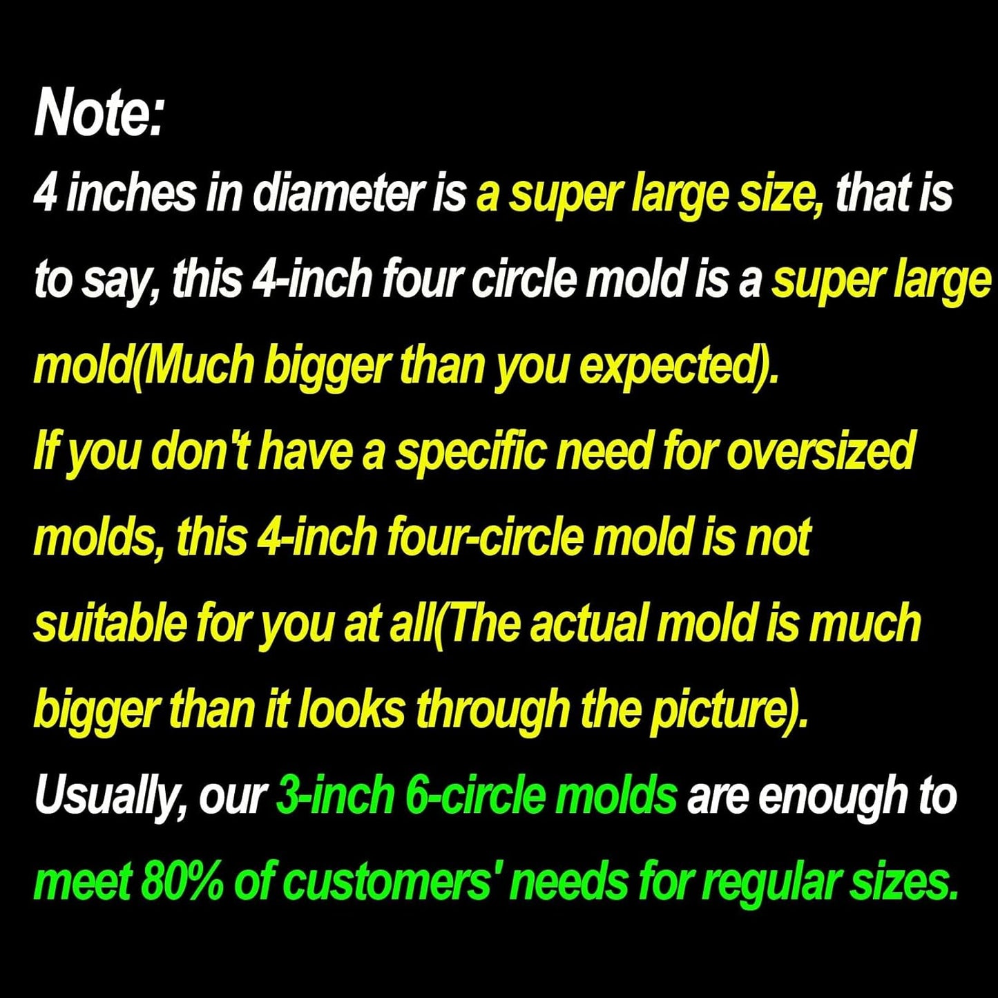 【300+ Design Optional】 Fuehbur 4 inch 4-Circles Car Freshie Mold, Four-Circle Round in 4 Cavity Silicone Soap Resin Molds, Super-Large Mould