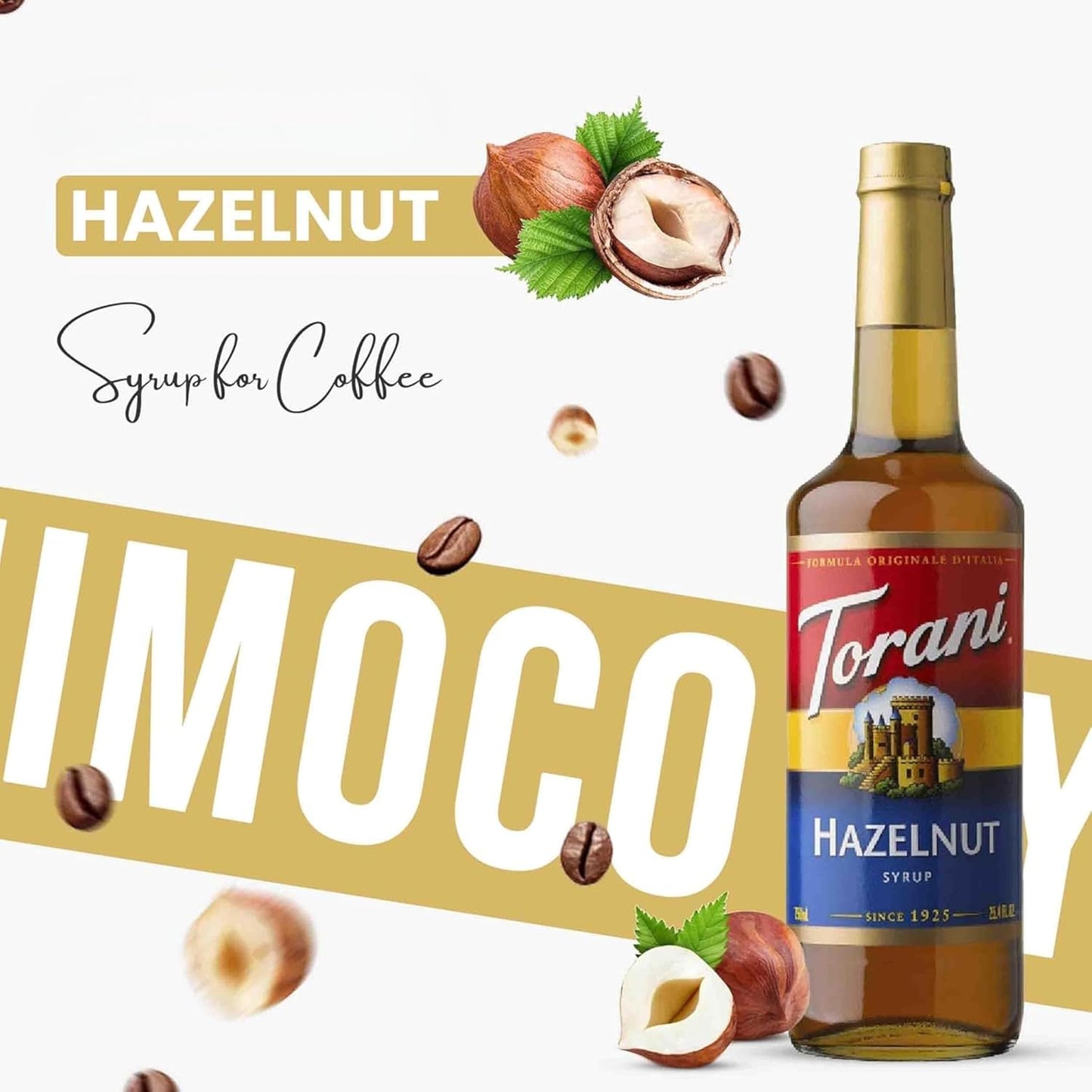 Jimoco® Syrup Pump Dispenser + Torani® Hazelnut Syrup, 25.4 oz - Coffee Syrup Pump & Flavoring Bundle