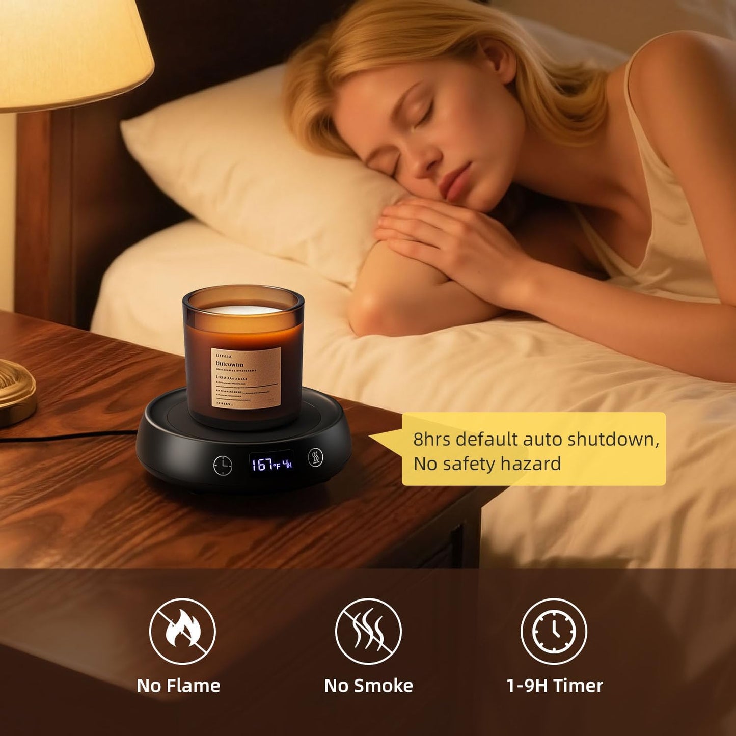 Mug Warmer for Desk, Electric Coffee Cup Warmer 8H Auto Shut Off Candle Warmer for Home Office, Smart Tea Beverage Coffee Warmer with 3 Temperature Setting, Wax Melt Warmer Scented Oil Wax Cube Melter