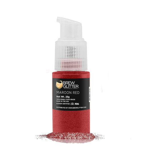 Brew Glitter - Maroon Red (25g Spray Pump 1x Jar) | Edible Glitter for Drinks, Cocktails, Beer, Garnish & Beverages