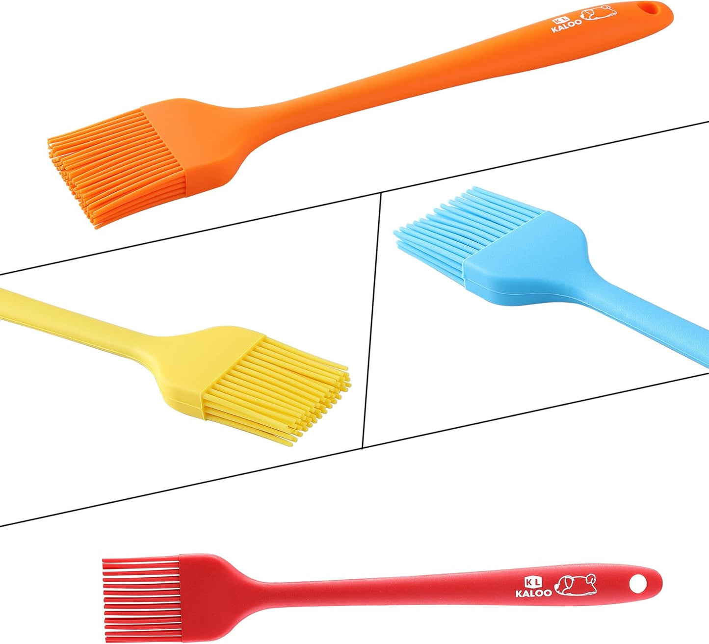 4PCS Silicone Basting Pastry Brush, Kaloo Kitchen Cooking Brush for Food Butter Oil BBQ Sauce Baking, Heat Resistant & Dishwasher Safe (Stylish Dog Pattern)