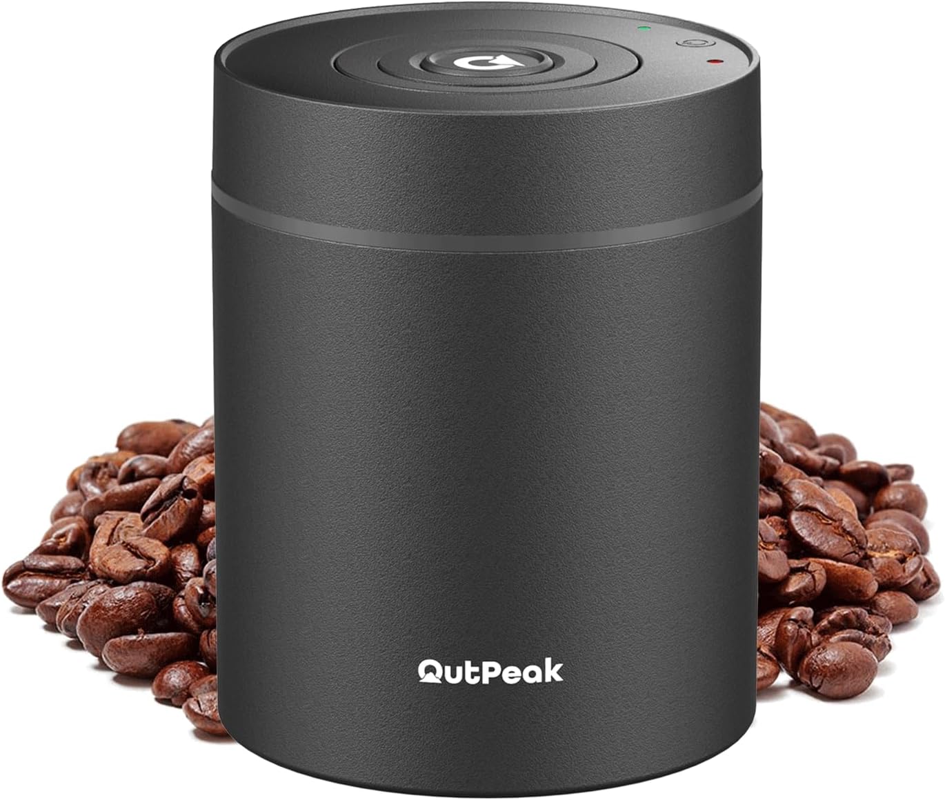 OUTPEAK Neo 2025 Auto Vacuum Coffee Canister, 0.5L for 4.6oz Coffee Beans, One-Button Operation, Small Airtight Coffee Canister with Scoop, Coffee Storage Container Stainless Steel (Champion's Choice)