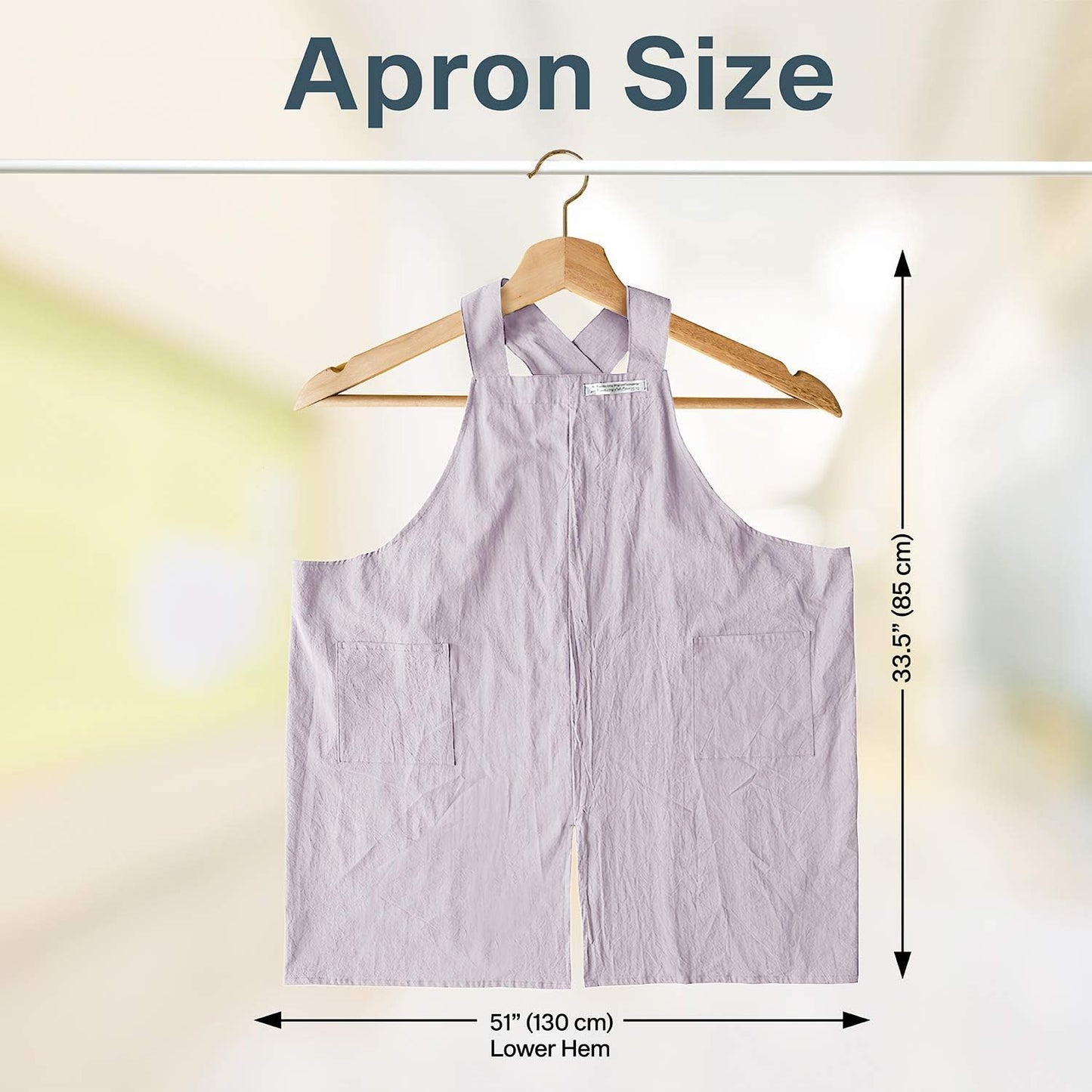 HANEE Cotton Aprons for Women and Men | Cross-Back Apron with Pockets