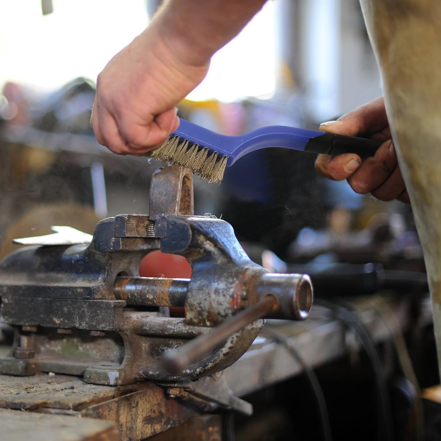 Wire Brushes Pack of 7. for Cleaning Welding Slag, Rust and Dust. 7" Brass, Stainless Steel, Nylon Brushes with Rigid Handle