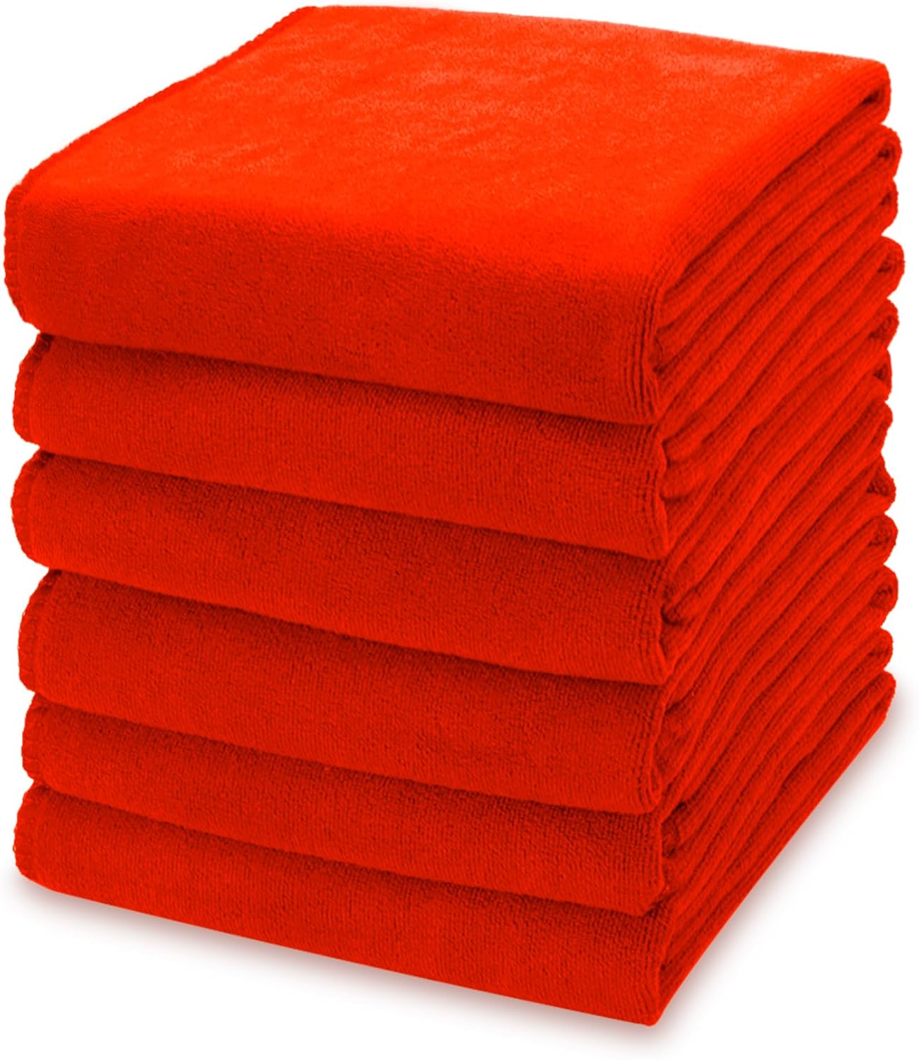 kimteny 13x28 Inches Kitchen Cloth Dish Towels, 400 GSM Premium Dishcloths, Super Absorbent Coral Velvet Microfiber Cleaning Cloths, Fast Drying Rags for Washing Dishes (6 Pack, Red)