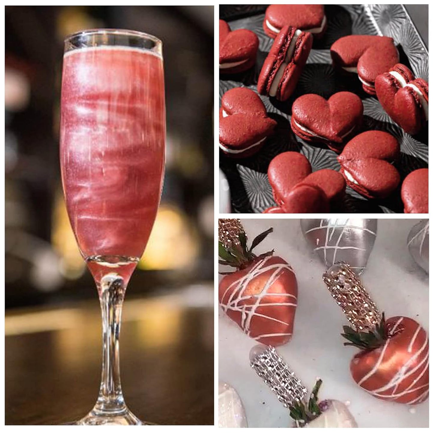 Edible Glitter - 10g Luster Dust Edible Food Grade Coloring Glitter for Cake Decorating, Baking, Drinks - Shimmer Dust Powder, Metallic Color Dusting Powder for Icing, Fondant, Candy, Cookie (Wine)