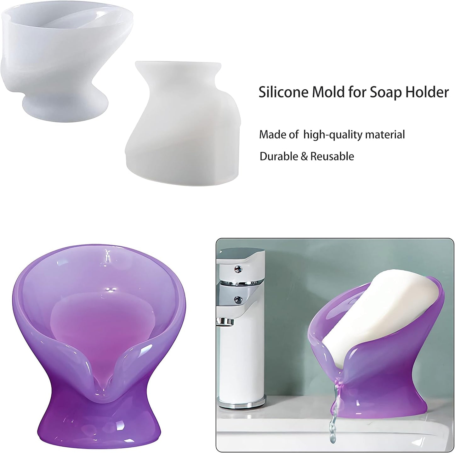 Self-Draining Soap Holder Silicone Resin Mold, DIY Soap Tray, Epoxy Resin Casting Mold