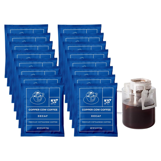 Copper Cow Coffee Premium Vietnamese Coffee: Single-Serve Coffees (includes: 16 decaf coffees)