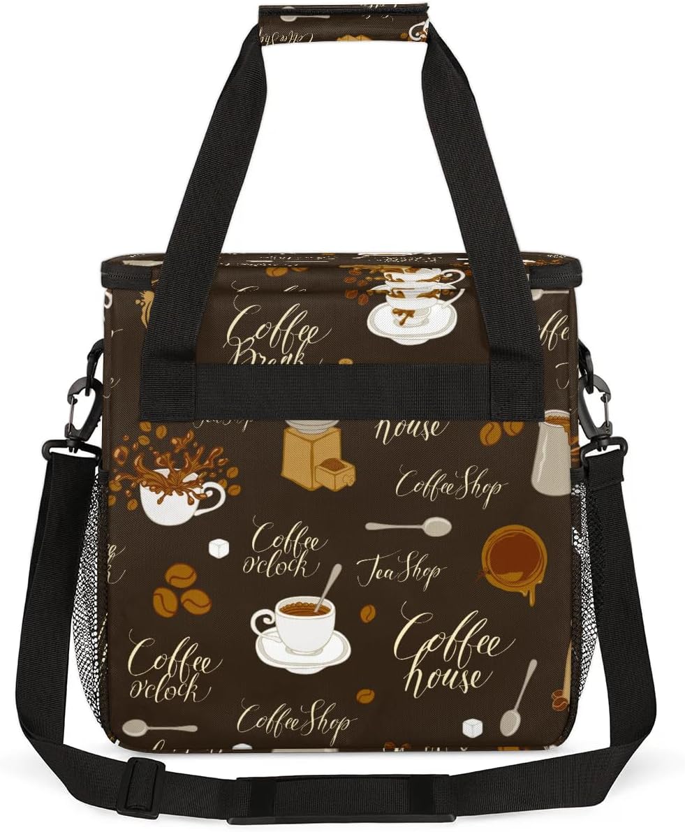 coffee sugar coffee beans Coffee Maker Carring Bag Travel Carrying Storage Tote Bag Compatible with Keurig K-Mini or K-Mini Plus Portable Single Serve Coffee Brewer Case with Pockets for K-cup Pods