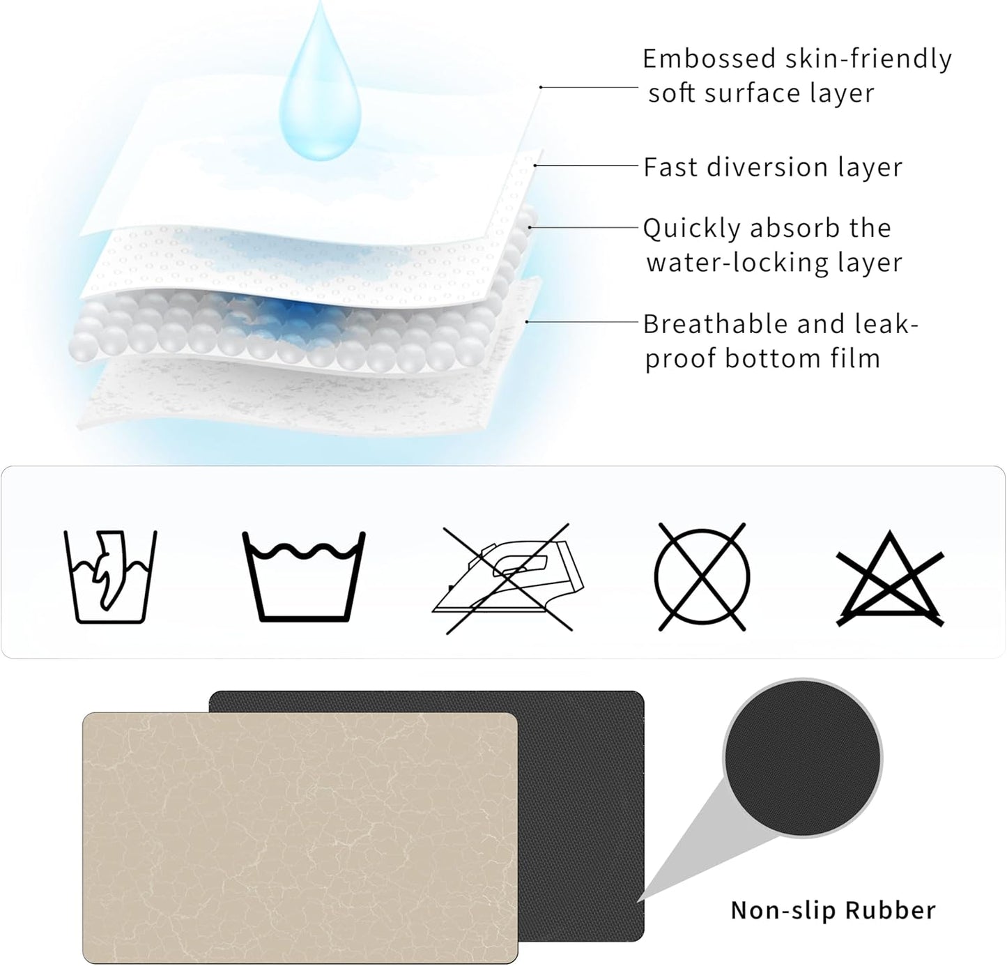 Coffee Maker Mat for Countertop - Coffee Bar Accessories Fit Under Cafe Machine, Rubber Backed Absorbent Pad, Table Mat Under Appliance, Kitchen Counter Dish Drying Mat, 19"x12", Marble Beige