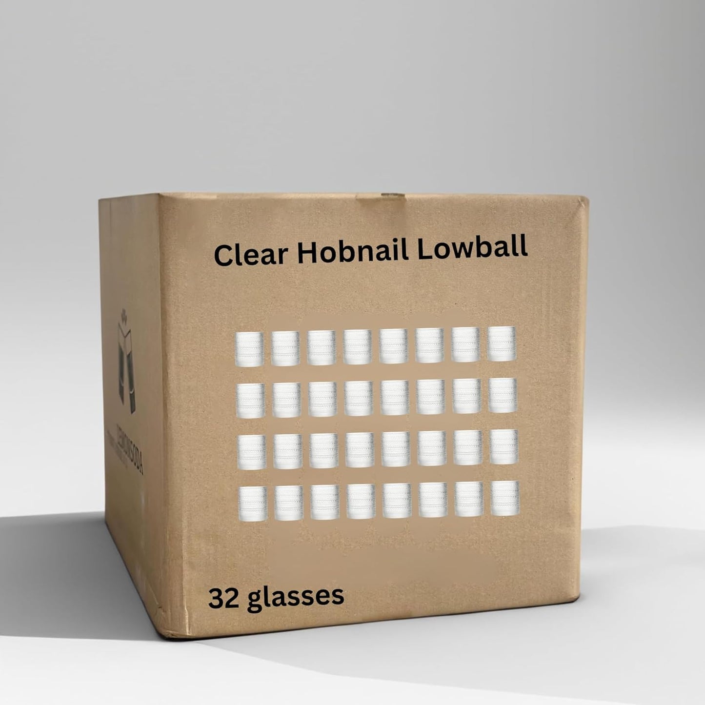 LEMONSODA Vintage Clear Hobnail Drinking Glasses (Lowball 10oz, Set of 32) [2223]