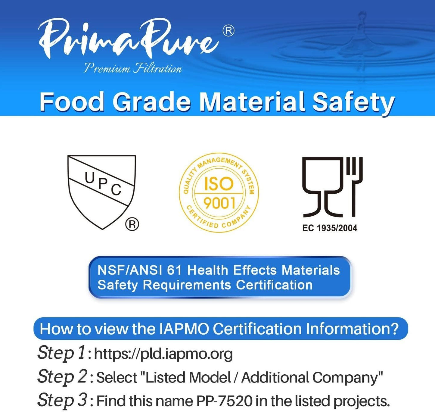 3-Pack PrimaPure Coffee Machine Water Filter Replacement for Jura Clearyl Blue 71445, 67879, ENA3, ENA5, J6, J9, J95 Certified To NSF/ANSI 42 by IAPMO R&T
