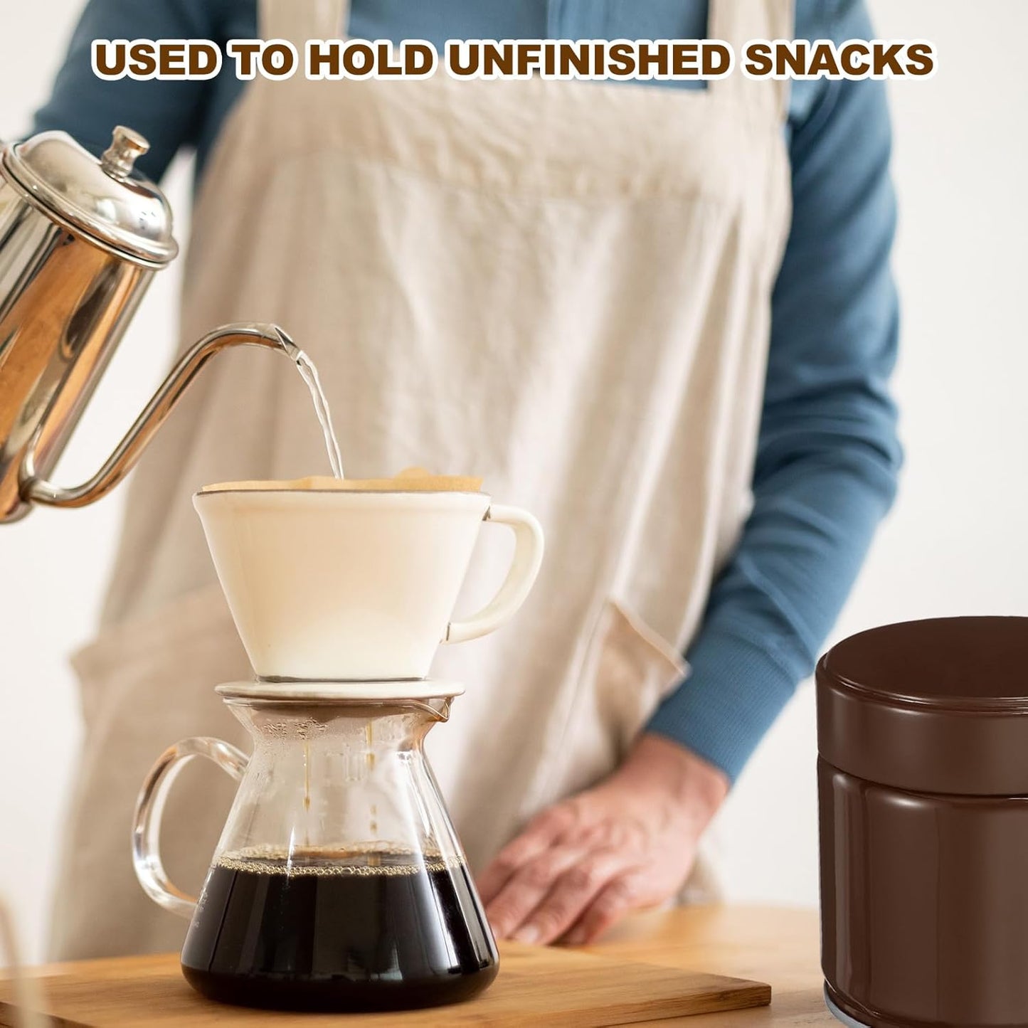 uxcell 2Pcs Round Tea Canisters, 3" x 3" Airtight Metal Tea Containers for Loose Tea, Coffee Beans, Spices - Durable, Compact, and Stylish Storage Tea Tin (Brown)