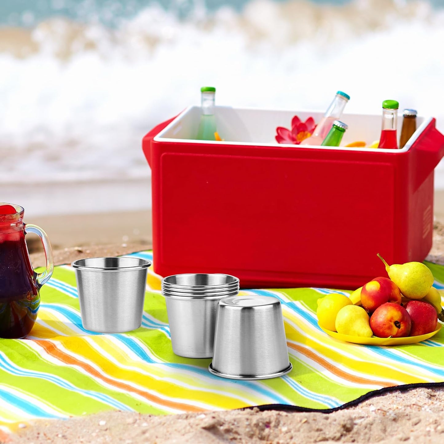 Resinta 6 Pack 5 oz Stainless Steel Cups Metal Shatterproof Stackable Pint Drinking Cups for Kids