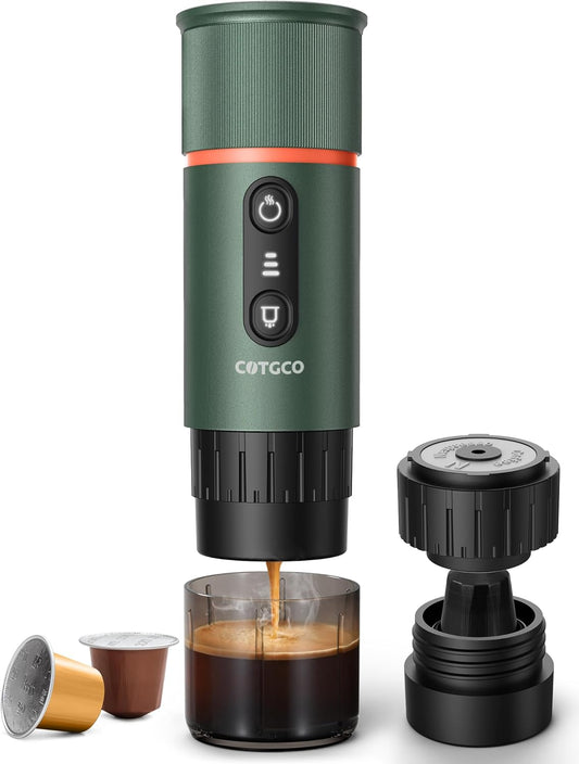 Portable Espresso Coffee Maker, Travel Coffee Maker for Camping, 20 Bar Self‑Heating Rechargeable with USB-C, with NS Capsule for Car/Travel/Camping