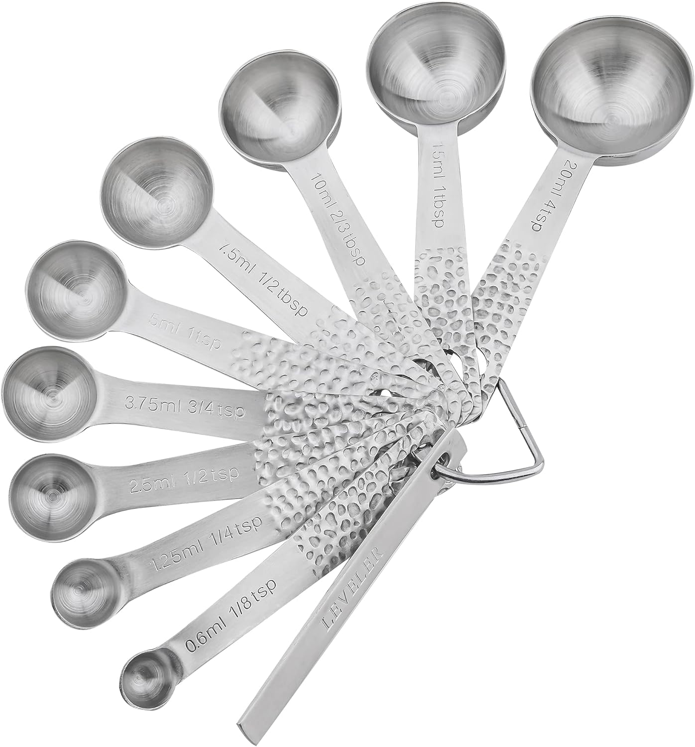 Measuring Cups and Spoons Set 20 for Dry & Liquid, Metric & US 18/8 Stainless Steel Measure Cups and Spoons Set with Leveler for Baking & Kitchen