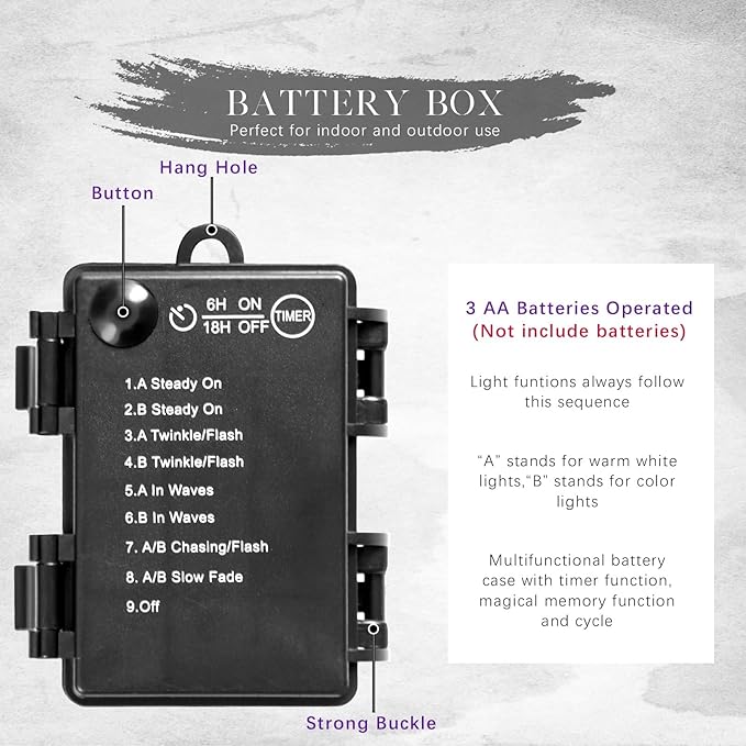 JORNOY 16inch LED Halloween Wreath with Battery Timer - Black Artificial Leaves&Silk Ribbon Decor Hanging for Front Door, Mantel, Porch, Wall, Party Decorations