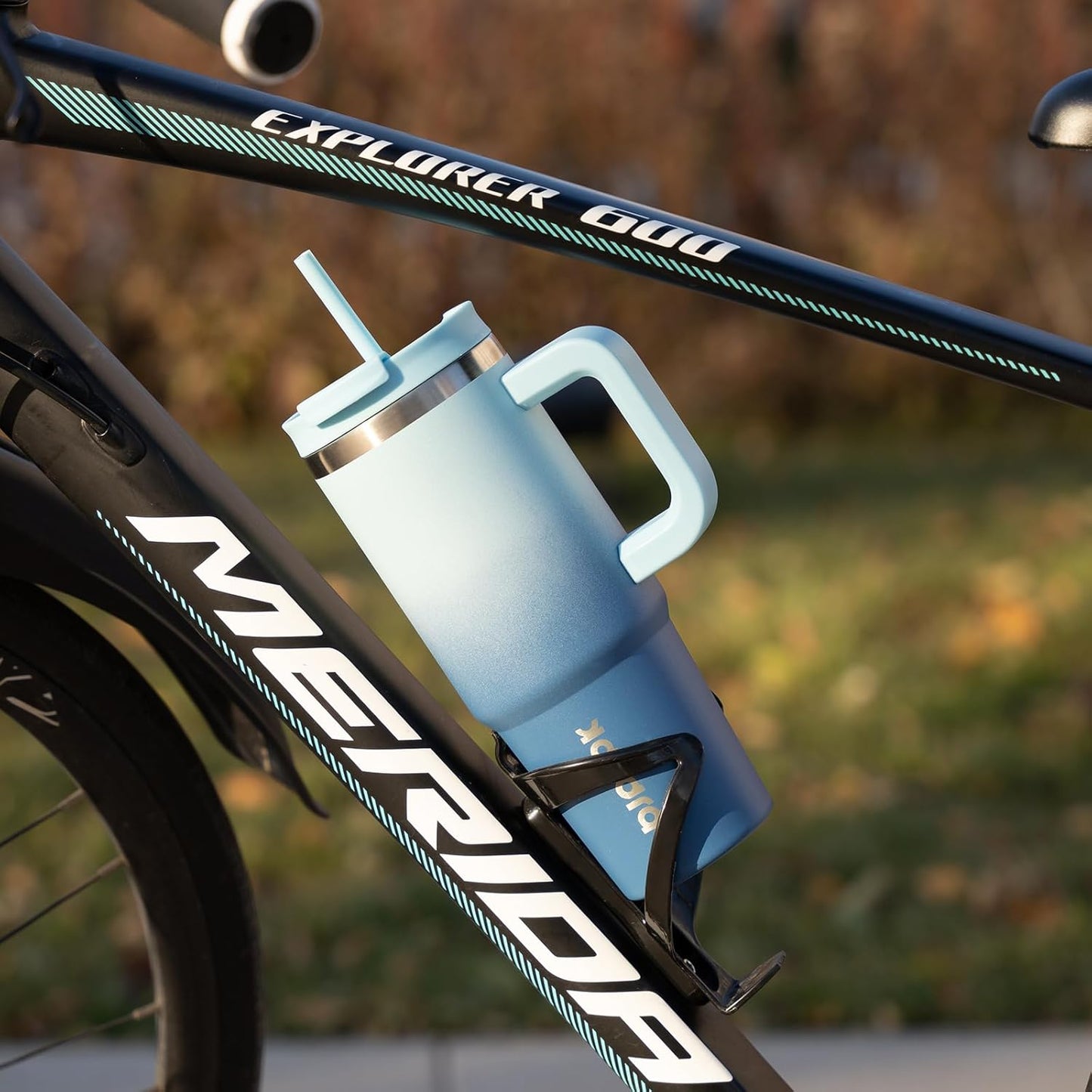 BJPKPK 40oz Stainless Steel Insulated Tumbler With Handle And Lid Straw Travel Coffee Mug Thermal Cup,Cherry Blossom