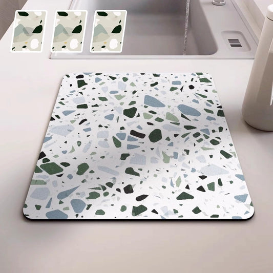 Dish Drying Mat - Absorbent Countertop Mat for Coffee Maker, Expresso Machine, Kitchen Use (02,16''×20'')