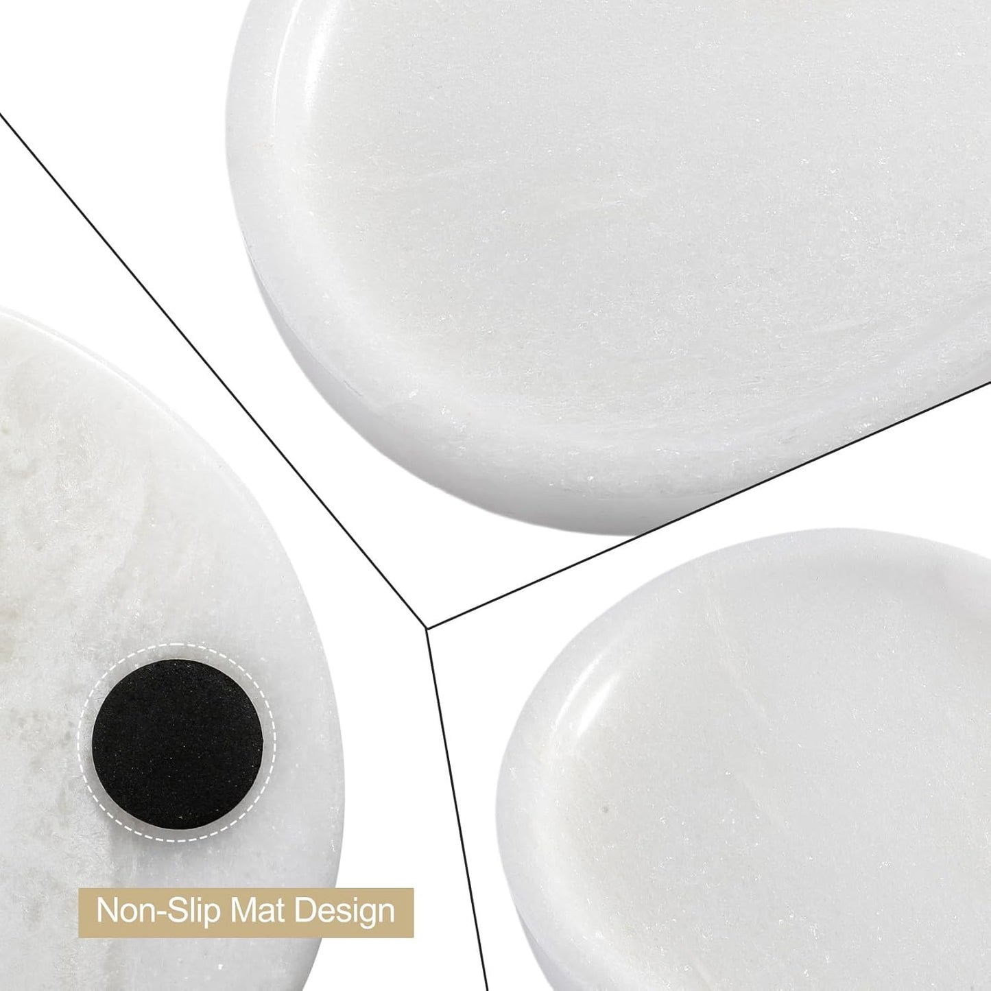 Koville African Natural White Marble Decorative Tray, 10" x 5" Marble Vanity Tray for Bathroom Countertop Organizer Stone Trays, Catchall Tray for Perfume, Candles, Jewelry (Namib Bianco White)