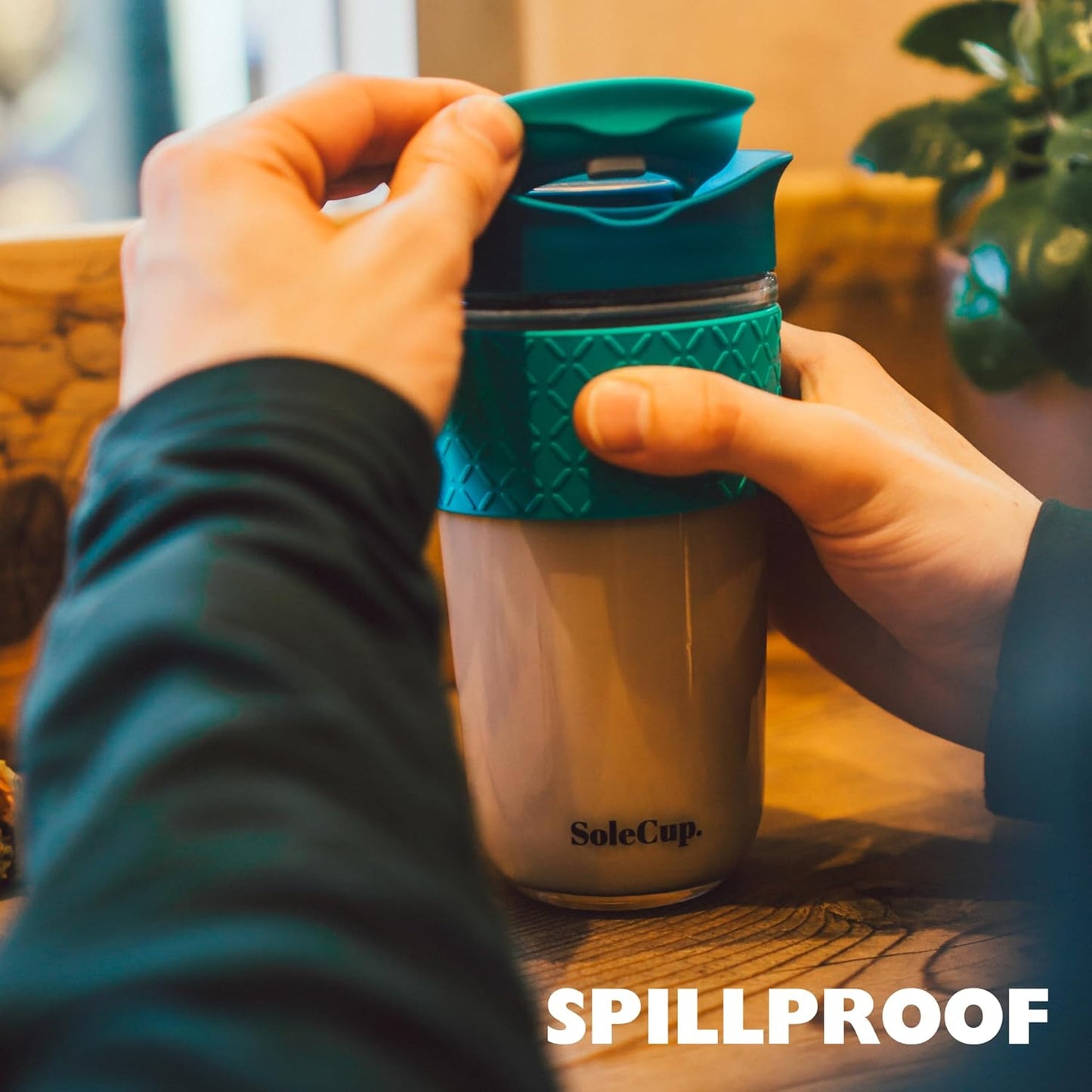 Large Travel Mug Loose Tea Infuser - Detachable Tea Strainer with Spill Proof Lid - 18oz/530ml BPA-Free Reusable Glass Travel Coffee Cup with Silicone Band (Pink) (Blue)