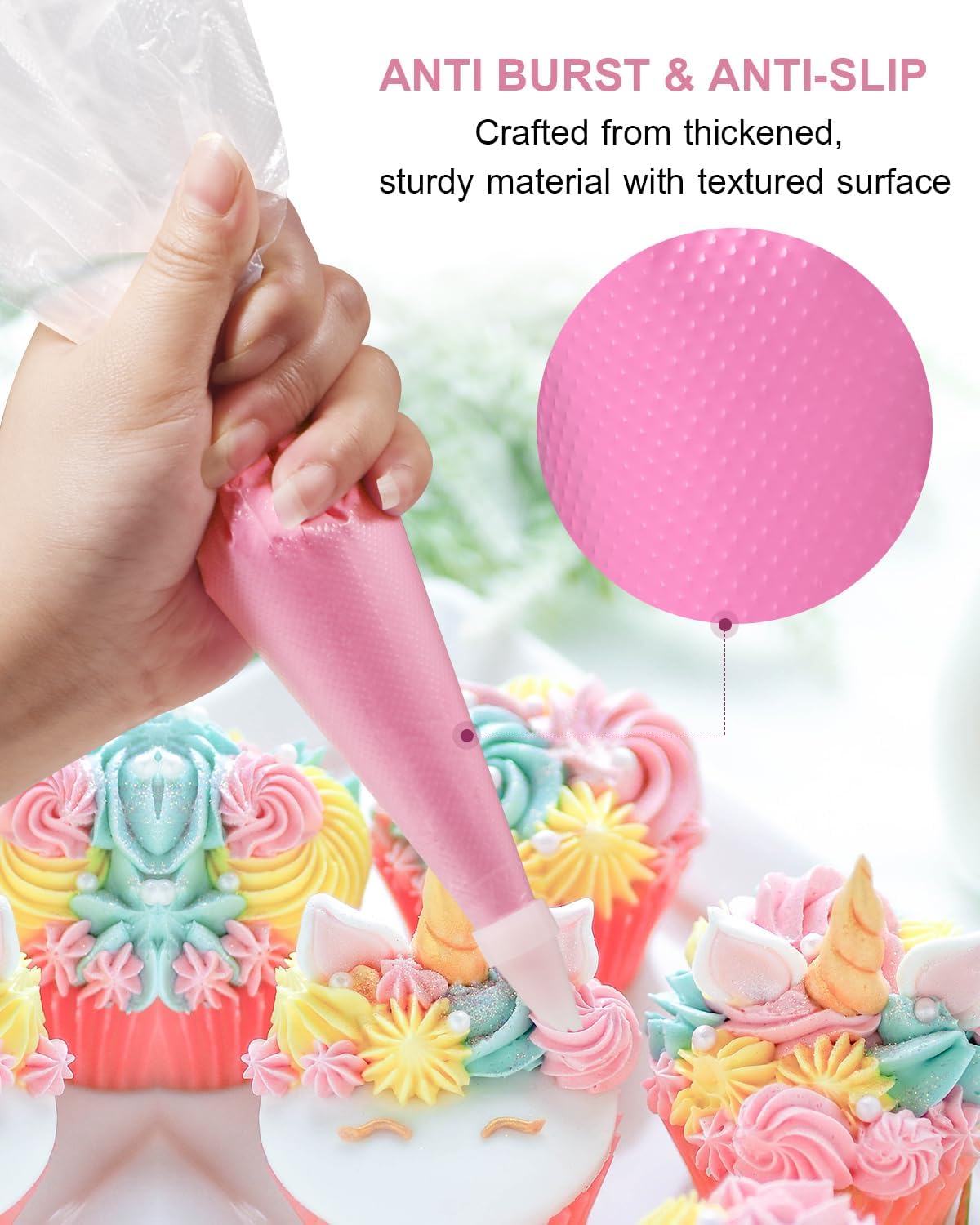 18/21/24 Inch Extra Large Piping Bags Disposable, 100 Pieces Icing Bags, Tipless Piping Bags, Thickened Pastry Bags, Non-Slip & Anti-Burst, Frosting Piping Bags for Cakes Cookies Decoration