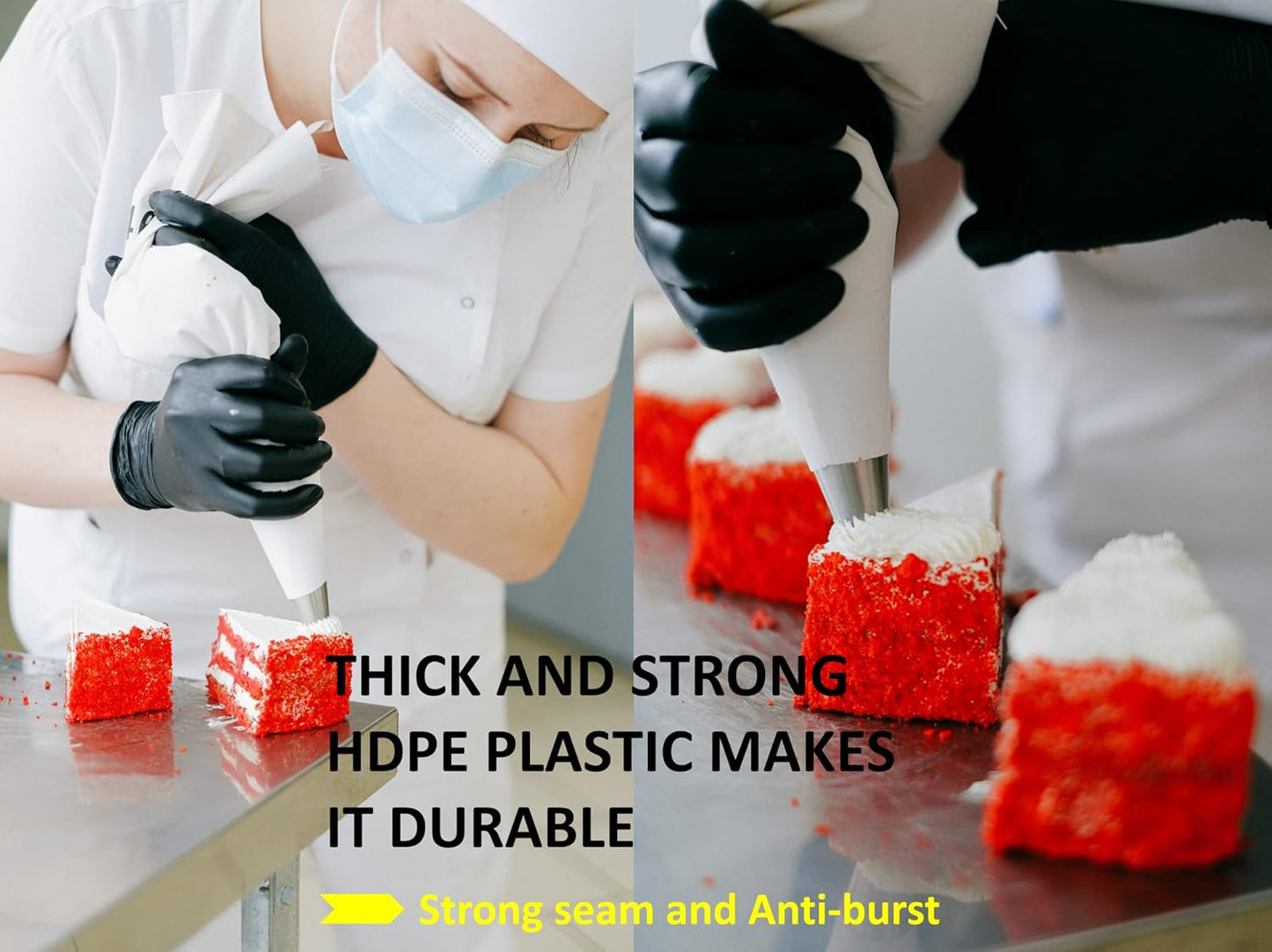 24 Inch Extra Large Piping Bags,100 Pack Disposable Pastry Bags,Thick Anti-Burst Icing Piping Pastry Bags For Frosting Decorating Cake Cupcake Cookie (24 Inch-100 Pack)