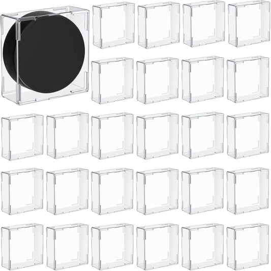 Marsui Hockey Puck Display Case Cube Acrylic Square Hockey Puck Holder Snap Design Plastic Holder for Displaying, Clear, 3.13 x 3.13 x 1.3 Inches