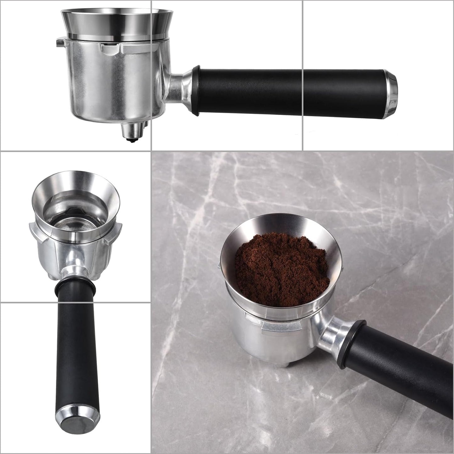 51mm Magnetic Dosing Funnel V2, MATOW Stainless Steel Espresso Dosing Ring with 8 Magnets Compatible with 51mm Espresso Portafilter