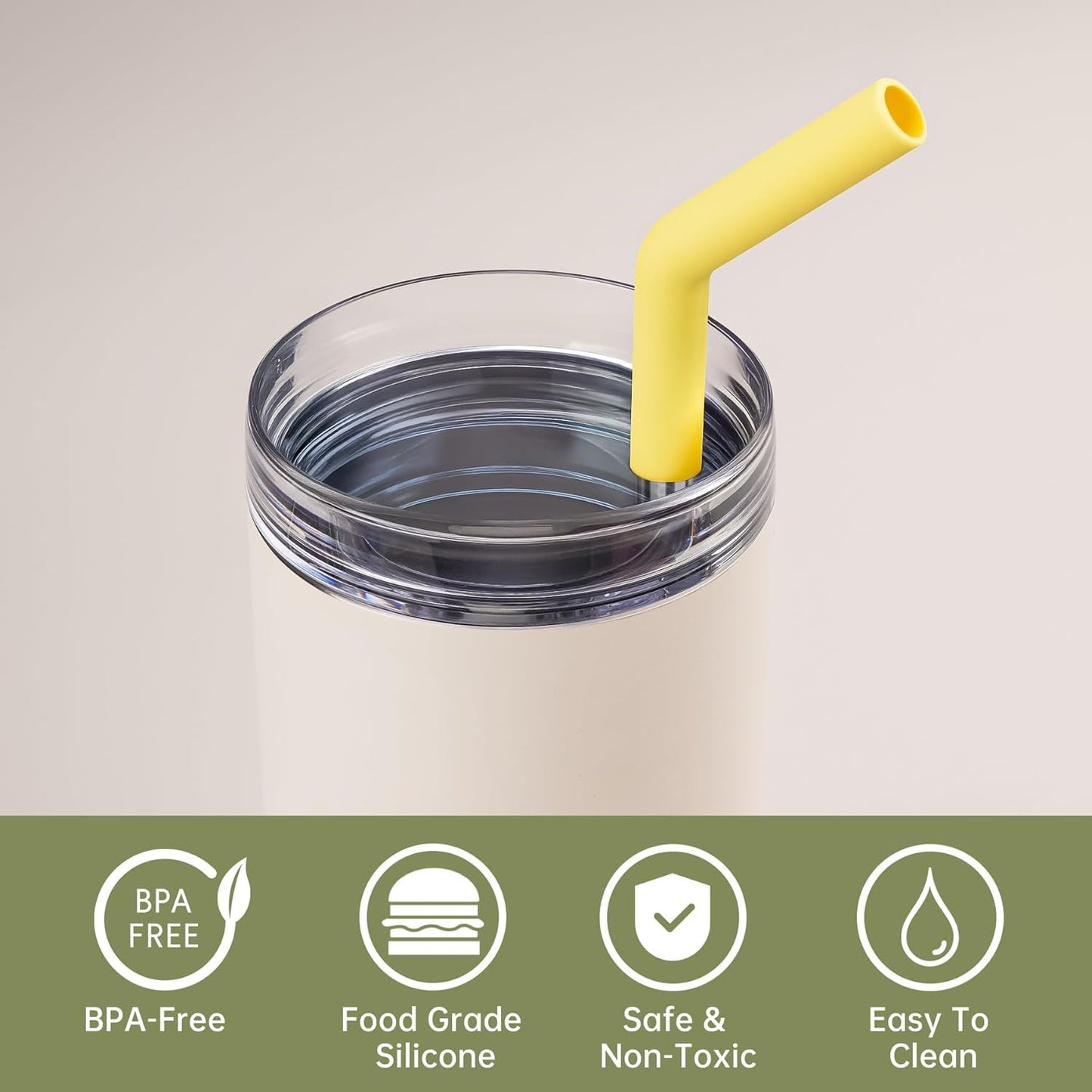 Tomorotec 6-Pack Stainless Steel Reusable Straw with Silicone Tip 3 Sizes, Metal Drinking Straws Fit for Stanley Quencher Tumblers 40oz, 30oz, 20oz, 14oz, Cleaning Brushes Included (Rainbow)