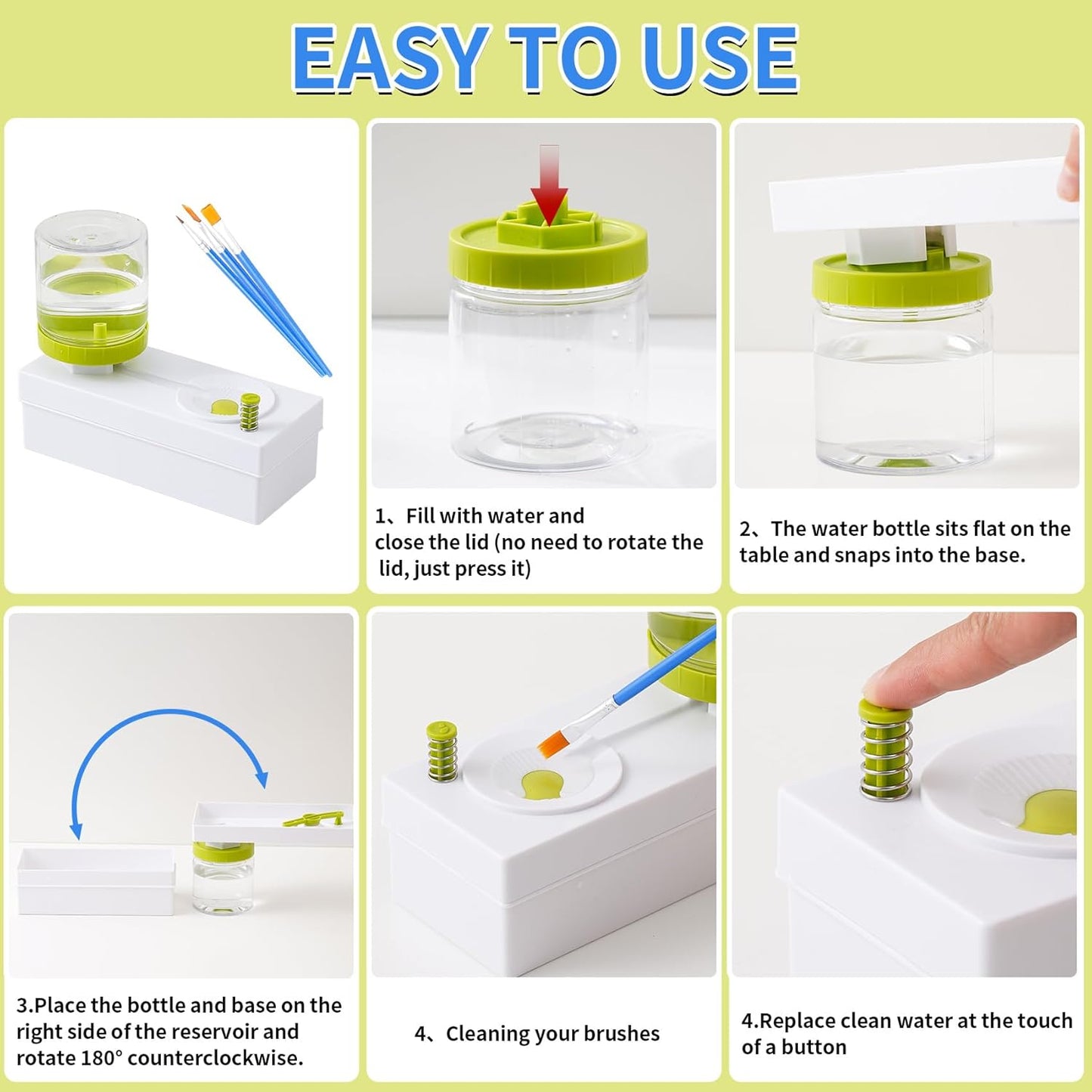 Paint Brush Cleaner Brush Rinser with Drain Water Circulation Paintbrush Scrubber Cleaner Rinser Cup for Acrylic, Watercolor, Oil and Water-Based Paints Art Supplies Paint Brush Cleaner Tool