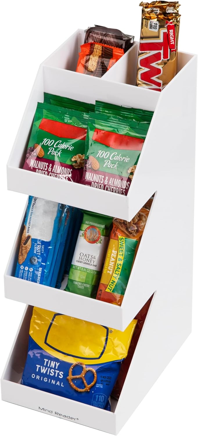 Mind Reader Coffee Tea Utensil and Condiment Station, Countertop Organizer, Coffee Bar, Kitchen, 6"L x 9"W x 16"H, White