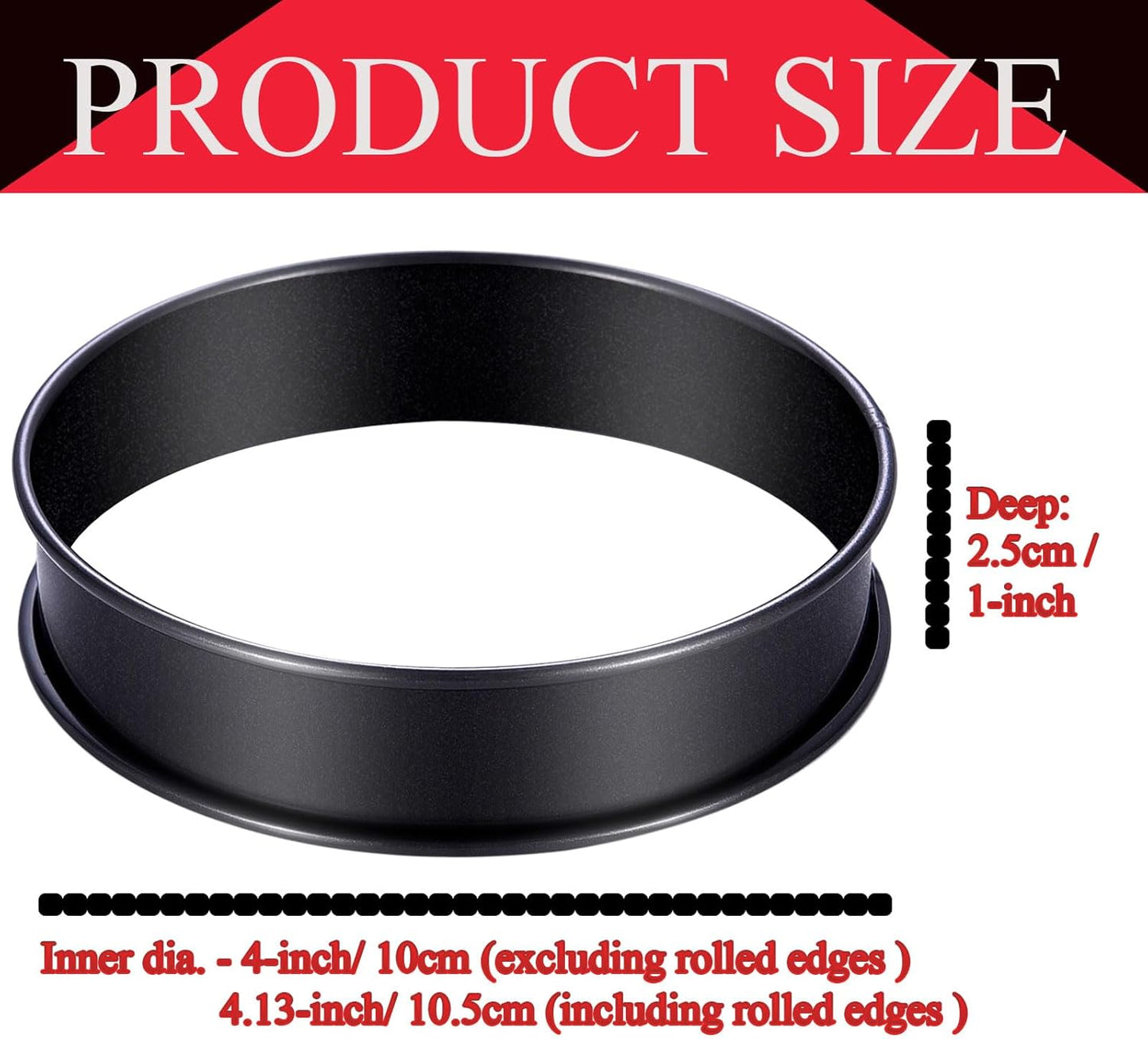 DATANYA 8Pack Crumpet Rings NONSTICK English Muffin Ring 4 Inch - Stainless Steel Double Rolled Tart Rings Upgraded Round Metal Cooking Pastry Ring Molds for baking