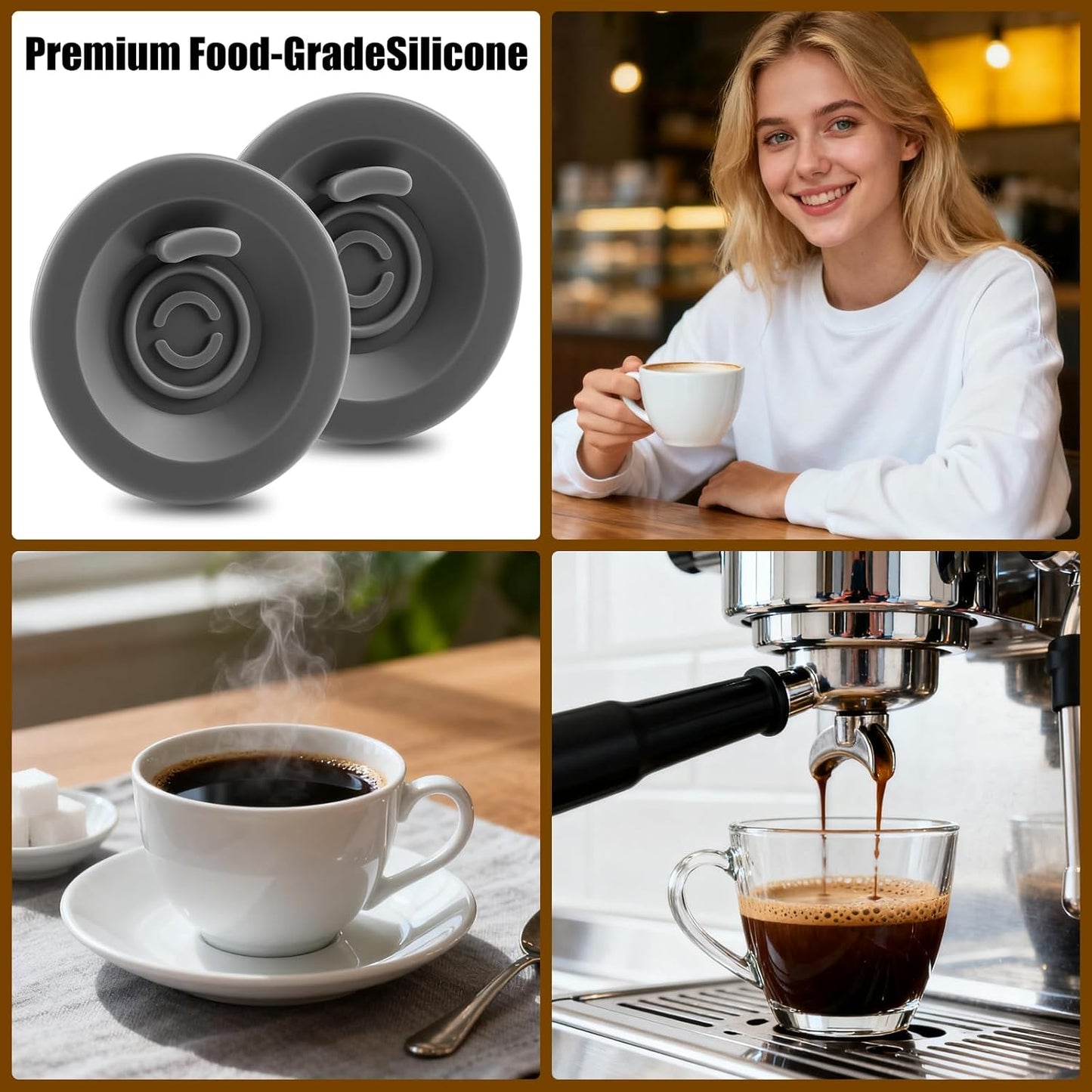 4 Pack Espresso Backflush Cleaning Disc for Brevilles Machine - 54mm Professional Silicone Blind Filter, Espresso Machine Cleaner for Brevilles Compatible with BES870XL, BES840XL, BES880 & More