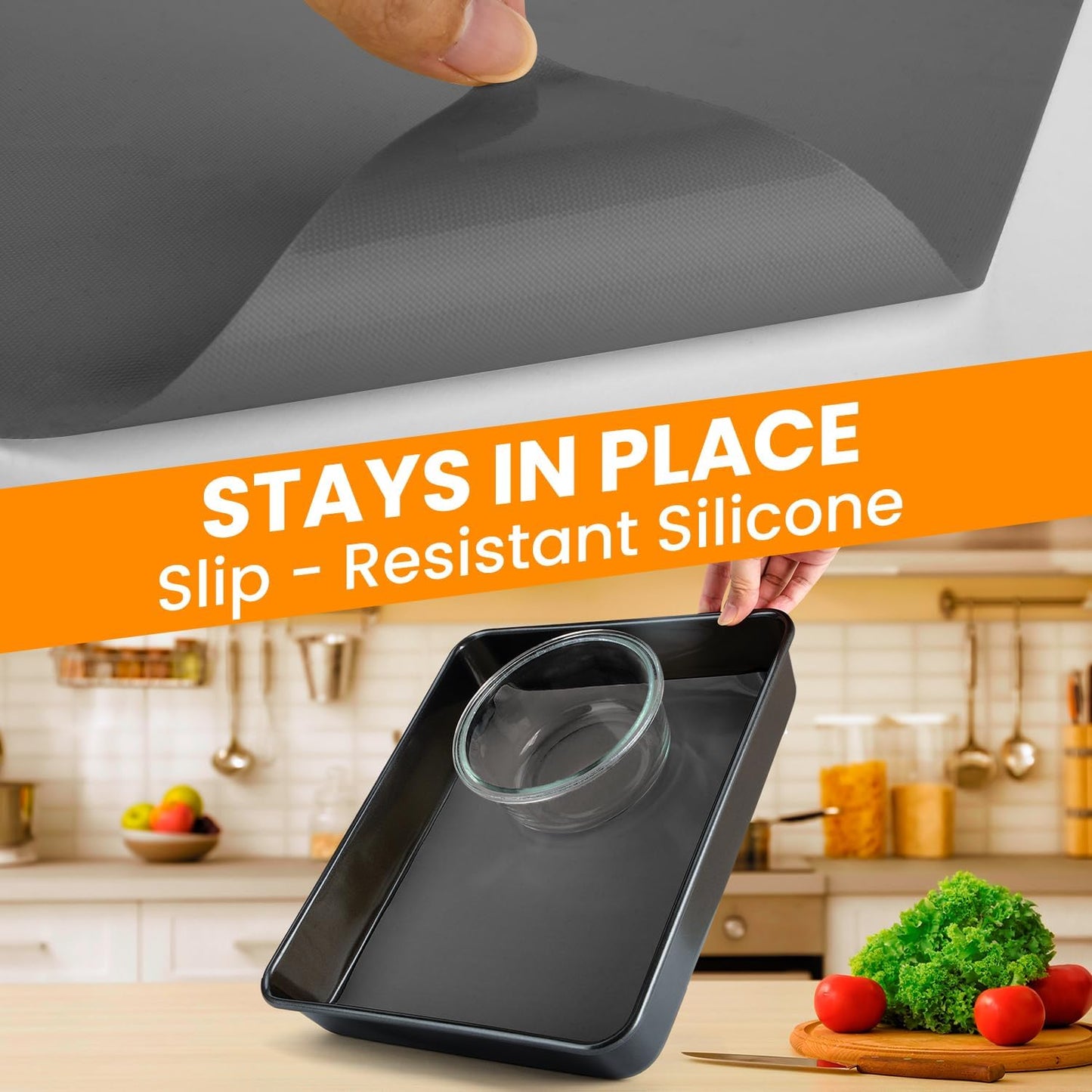 Silicone Baking Mat Roll - Cut to Size Silicone Mat- Non-slip Kitchen Counter Protector Mat, Non-Stick Silicone Pastry Mat, Reusable Air Fryer Linner, Freeze Dryer Mat, Macaron Cookie Baking Mat