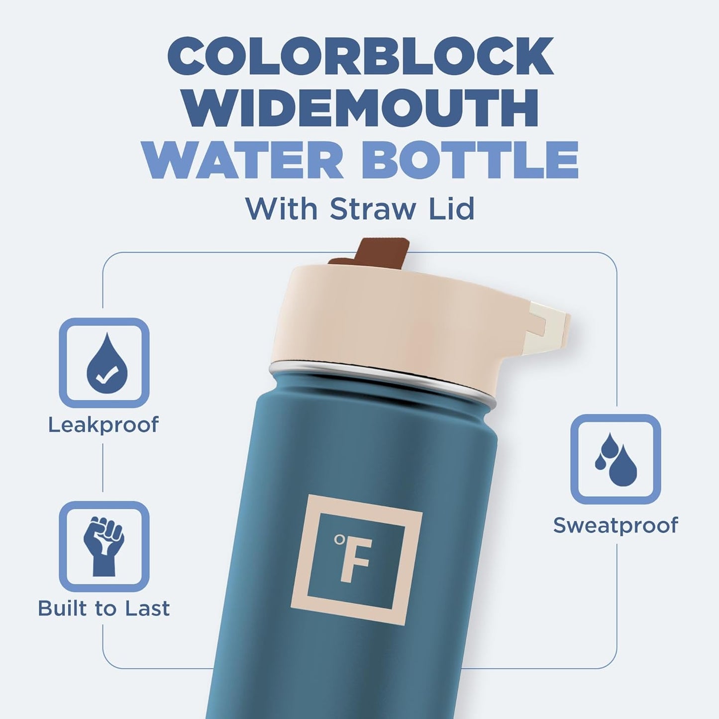 IRON °FLASK Camping & Hiking Hydration Flask with Straw Lid & Boot - Stainless Steel, Double Walled & Vacuum Insulated Water Bottle - Leak Proof & BPA Free (Cream & Berries, Straw - 22 oz)