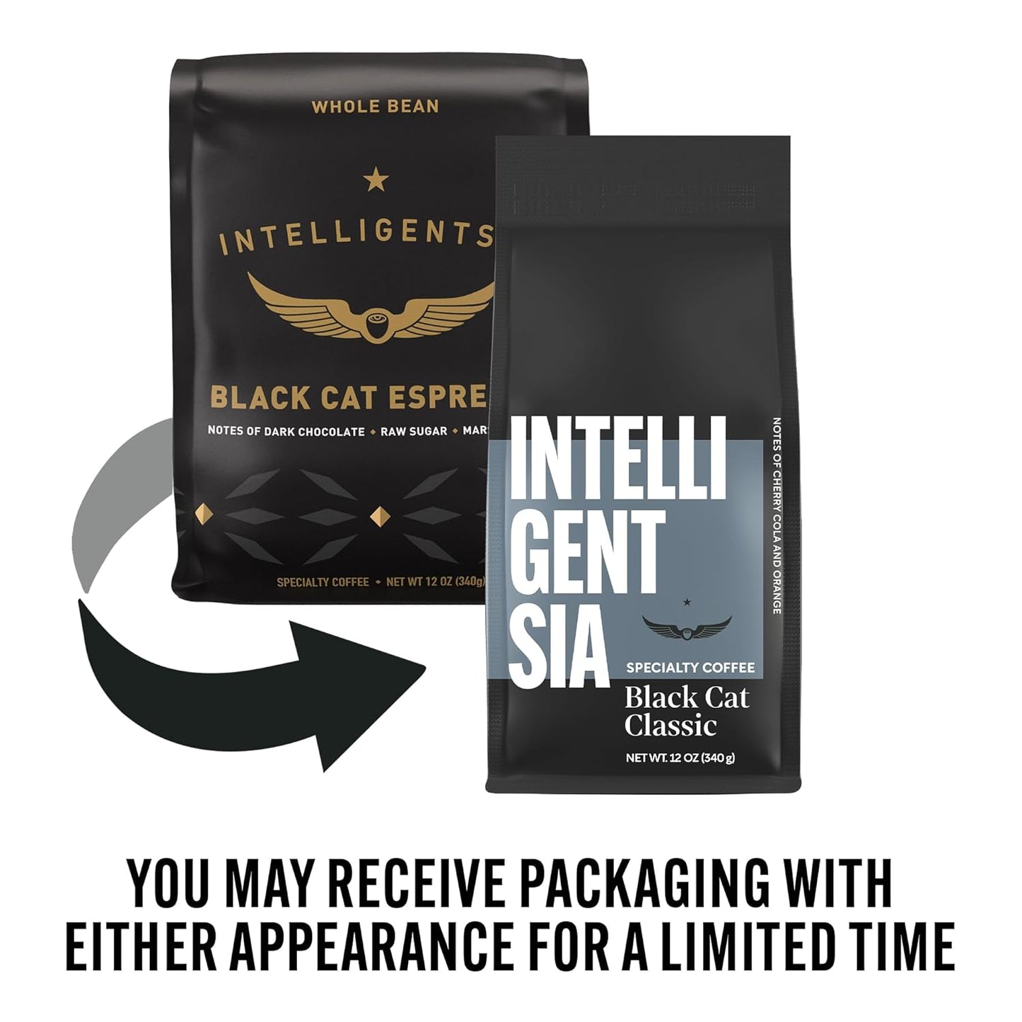 Intelligentsia Coffee, Light Roast Whole Bean Coffee - Black Cat Classic Espresso 12 Ounce Bag