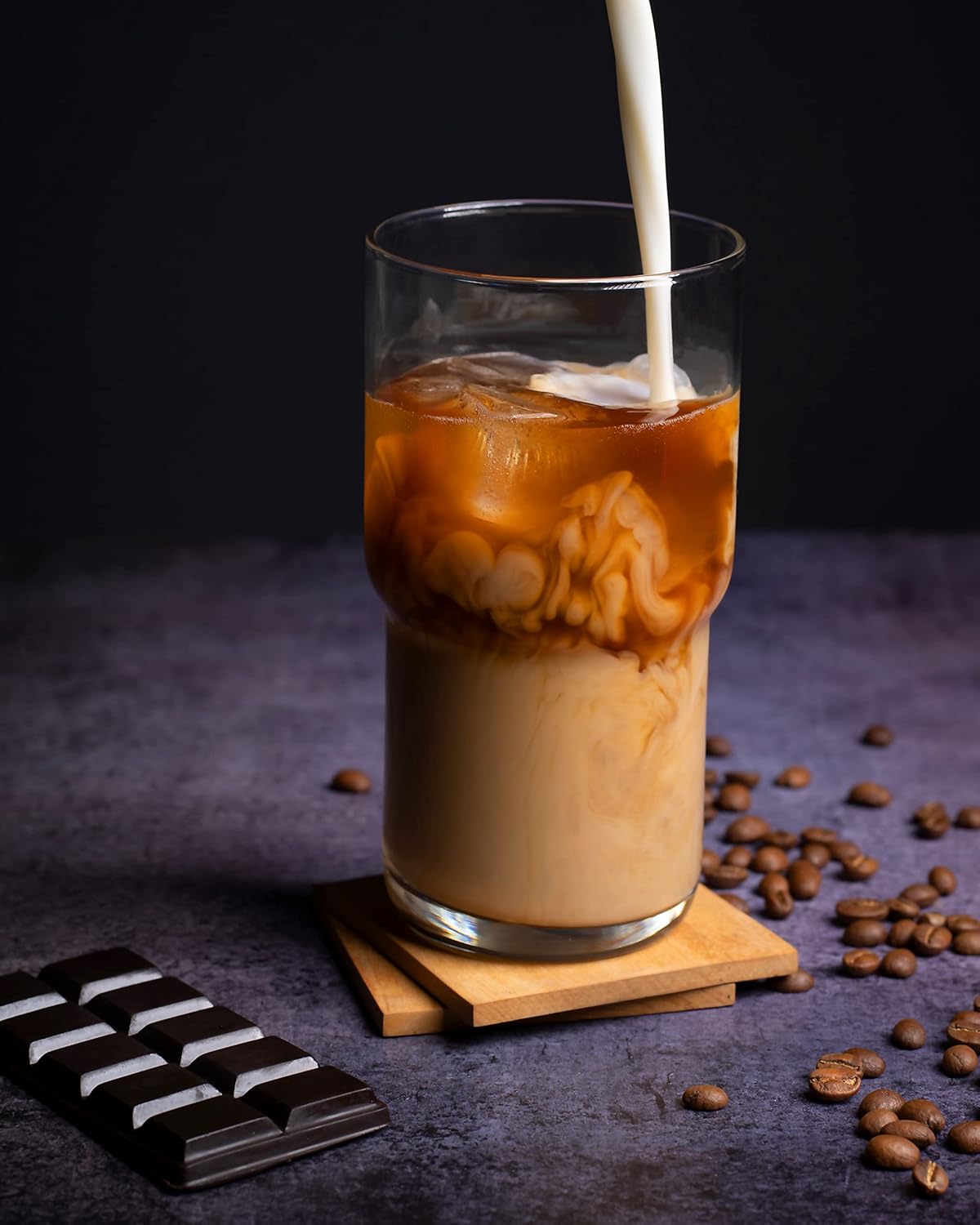 LEMONSODA Stackable Iced Coffee Glasses Set of 6, 48-15 and 21oz Drinking Glasses for Lattes, Tea, Coffee, and Water (21oz, Set of 6)