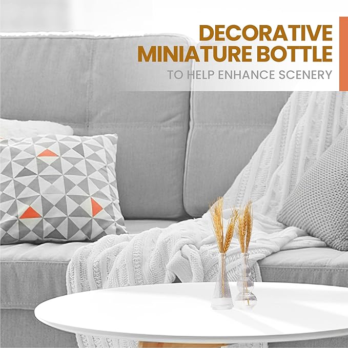 Small Mini Clear Vintage Glass Bottles with Corks, Mini Vases, Decorative, Potion, Assorted Design Set of 12 pcs, 4.6 Inch Tall (11.43cm), 1.4 Inch Wide (3.56cm)