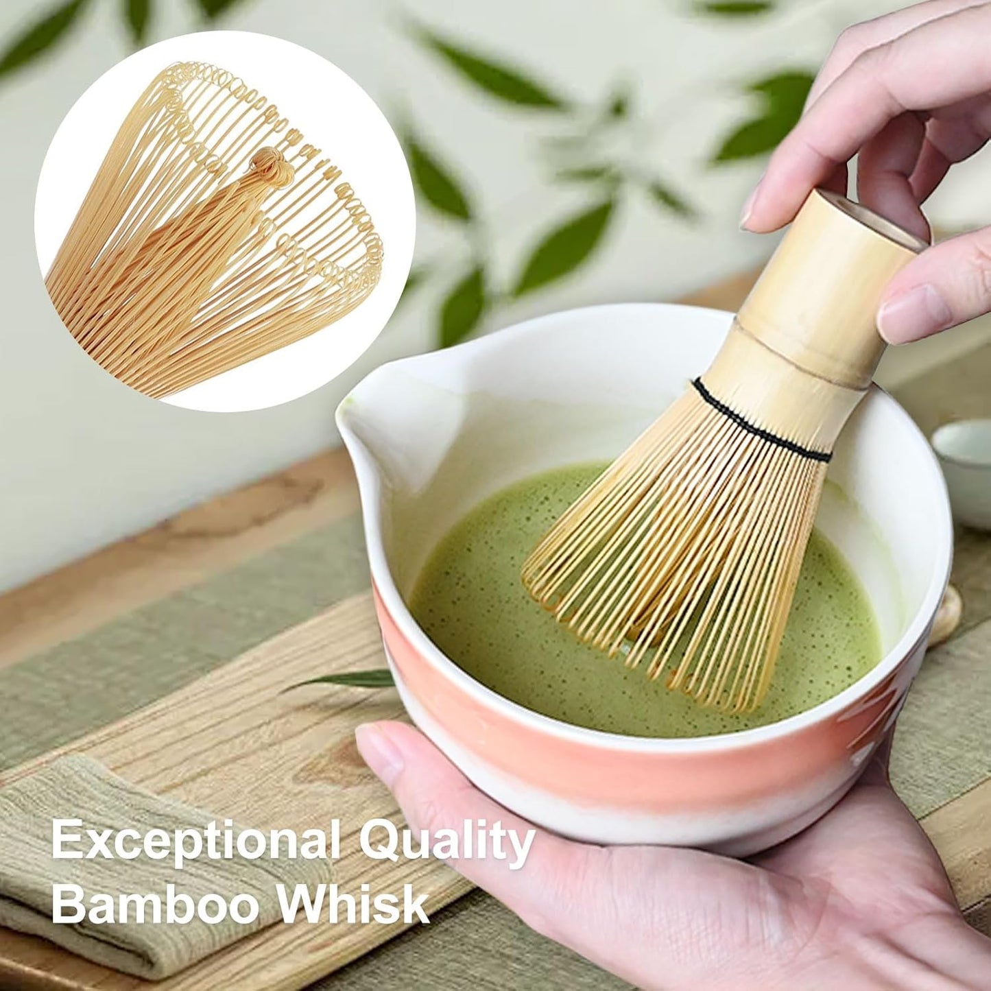 Pink Matcha Whisk Making Set - Japanese Tea Kit with Whisk Bowl and Bamboo Scoop Ceramic Chawan with Spout for Traditional Tea Ceremony Complete Matcha Making Tools Gift for Tea Lovers (Pink, 7 PCS)