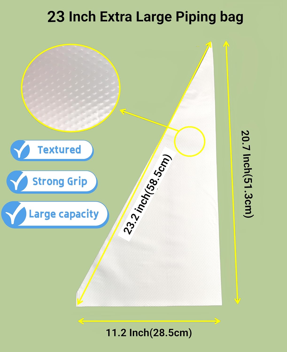 XXL 23 Inch Extra Large Piping Bags 100 Pack - Disposable Pastry Bags - Thick Anti-Burst Pastry Icing Frosting Piping Bags For Decorating Cupcakes Cakes Cookies (Extra Large 23 Inch-100 Pack)