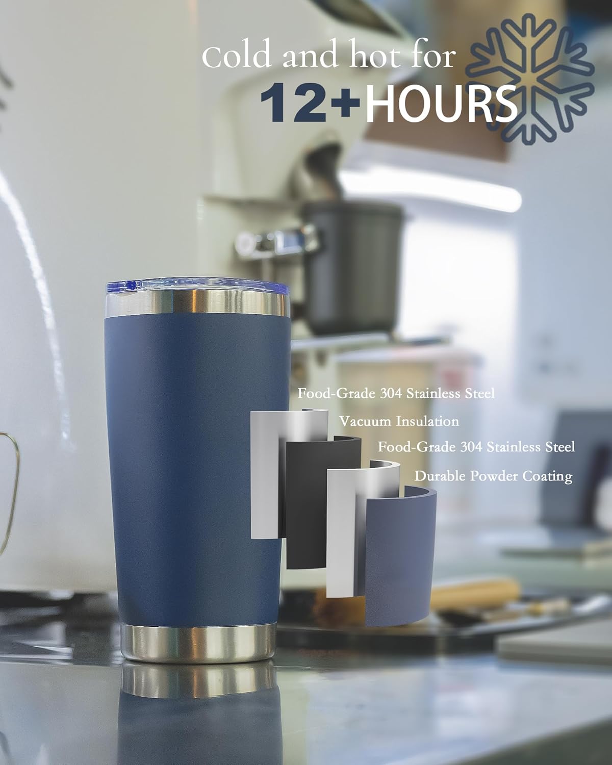 Travel Coffee Tumbler 20oz, 1 Pack Leakproof Travel Coffee Mug with Lid and Straw, Stainless Steel Double Wall Vacuum Insulated Tumbler for Hot/Iced Drinks (Textured Matte, Purple)