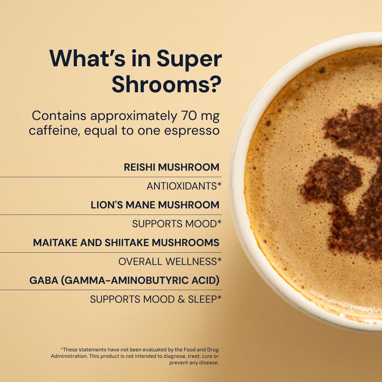 Blueprint by Bryan Johnson Super Shroom Coffee – Mushroom Coffee with Lion’s Mane, Reishi & GABA – 70mg Caffeine – Focus & Energy Coffee – Adaptogenic Coffee Alternative – 30 Servings