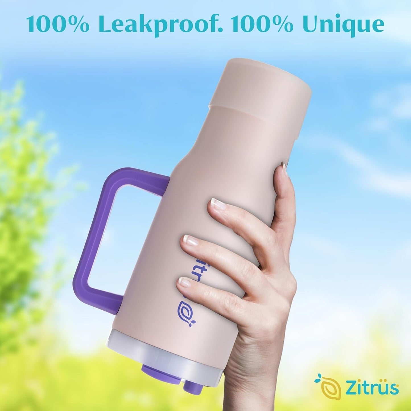 40 oz Tumbler with Handle and Straw | Leak Proof Insulated Stainless Steel Water Bottle Travel Mug Fits in Cup Holder | Keeps Cold Hot | Gifts for Women Men Him Her (Pink, 40 oz)