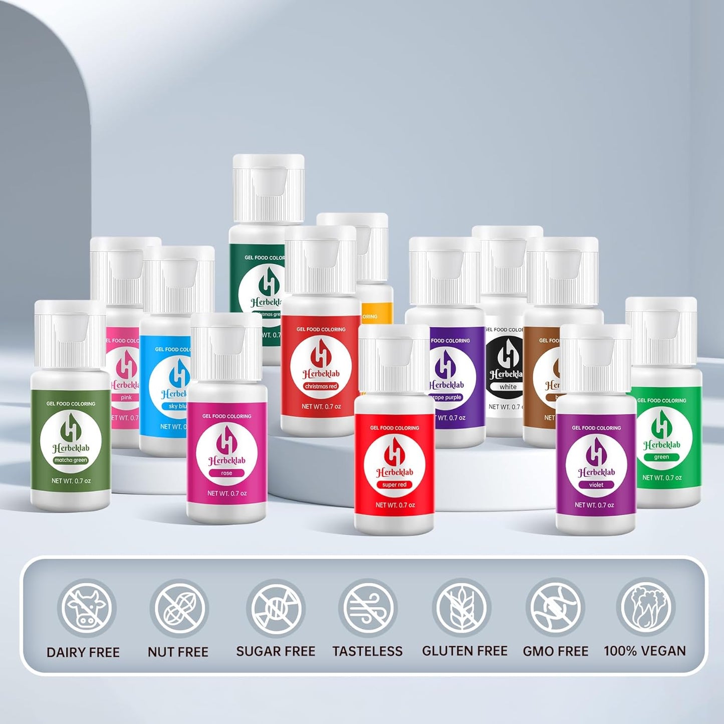 Gel Food Coloring 18 Colors x 0.7 oz Concentrated Gel Based Food Dye Vibrant Icing Colors Neon Food Coloring for Baking Cake Decorating Cookies Fondant