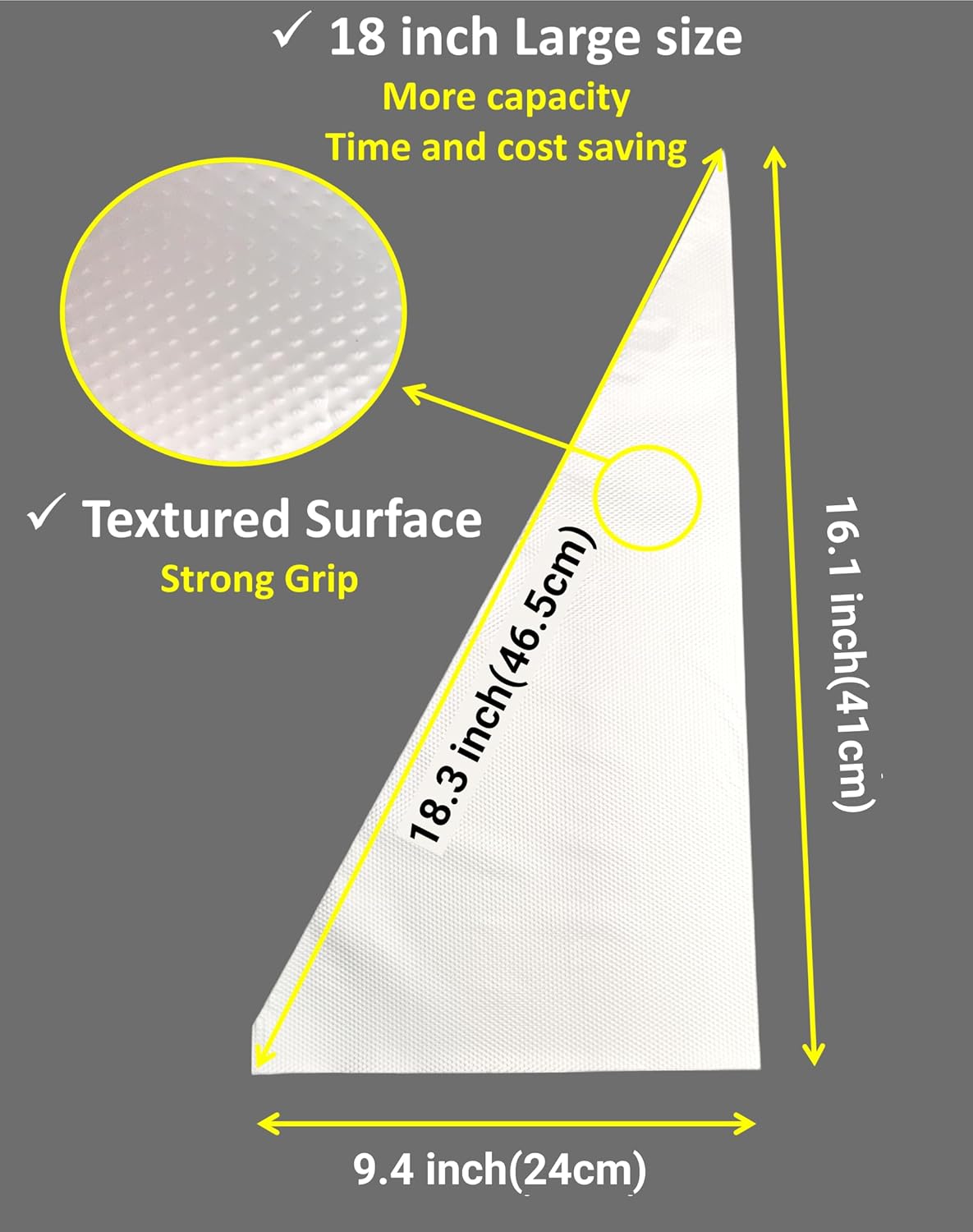 18 Inch Large Piping Bags Disposable Pastry Bags 100 Pack Thick Plastic Anti-Burst Icing Piping Bags For Frosting Decorating Cake Cupcake Cookie (18 Inch-100 Pack)