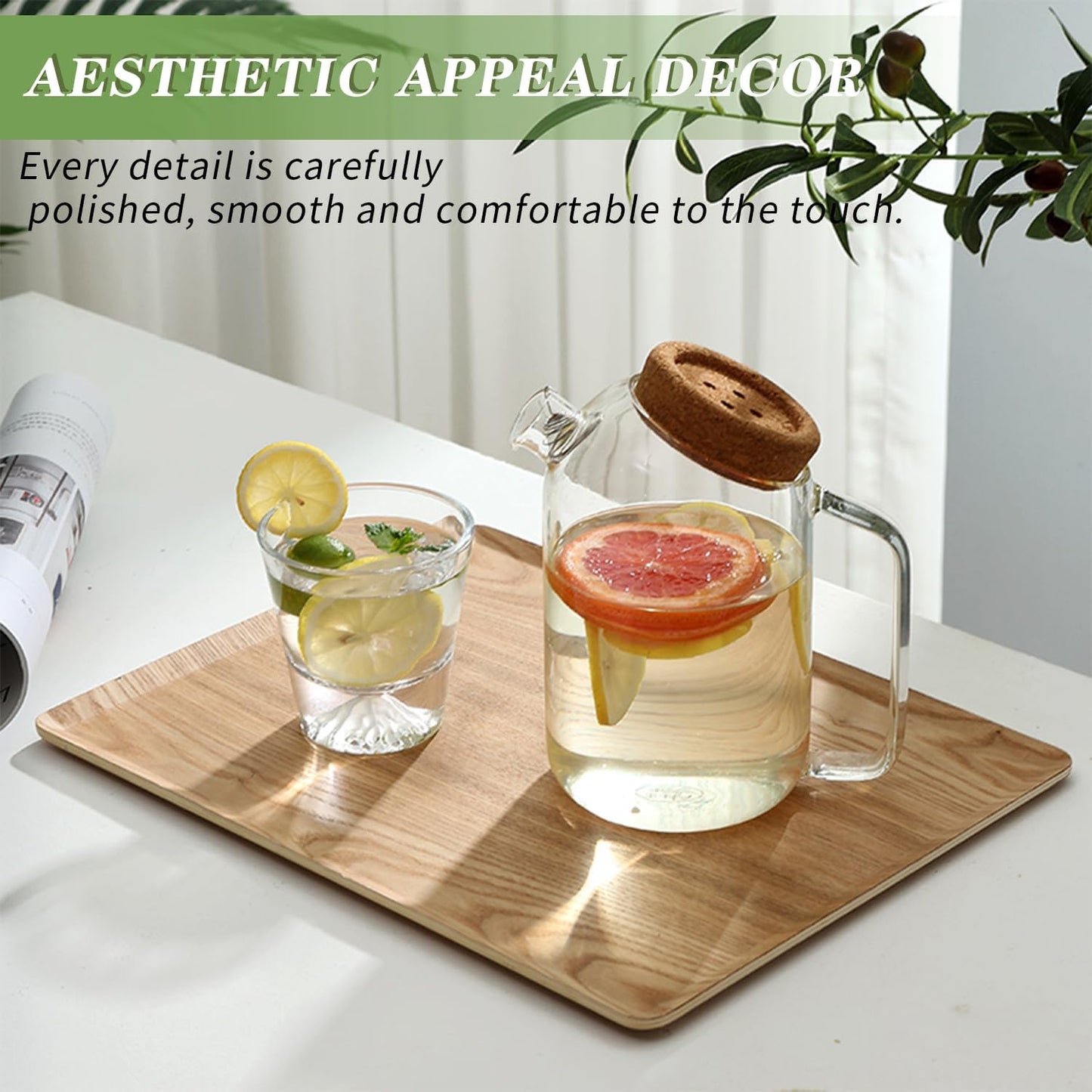 Wooden Trays for Eating, Decorative Serving Trays for Party, Great for Tea Tray, Bar Tray, Breakfast Tray - 6 x 11 Inch