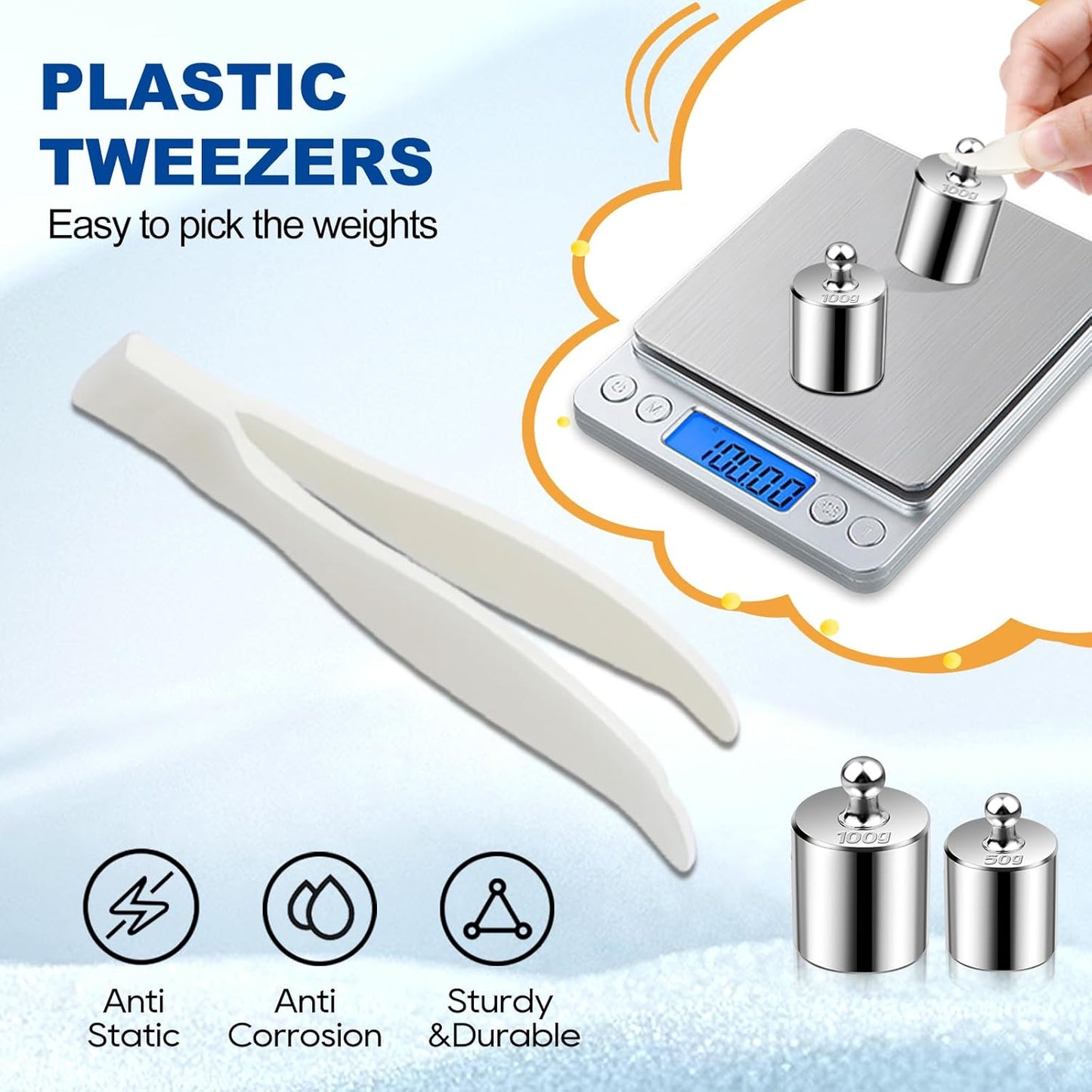 UCEC Calibration Weights for Digital Scale, 10mg - 100g Gram Weights Kit, Precision Stainless Steel Balance Scale Calibration Weight Set with Tweezers for Lab Educational Science