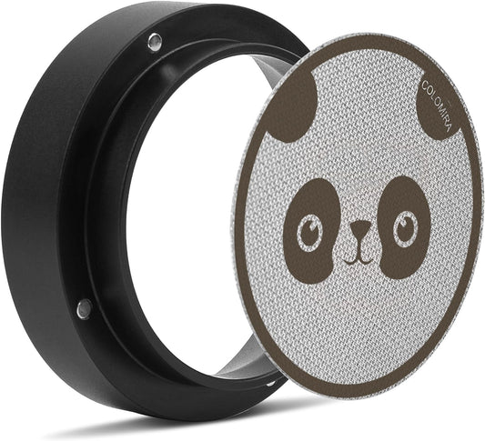 54mm Espresso Accessories Kit, Dosing Funnel and Puck Screen Set, Magnetic Coffee Funnel, 53.5mm Reusable Espresso Puck Screen, Espresso Tools(Panda)