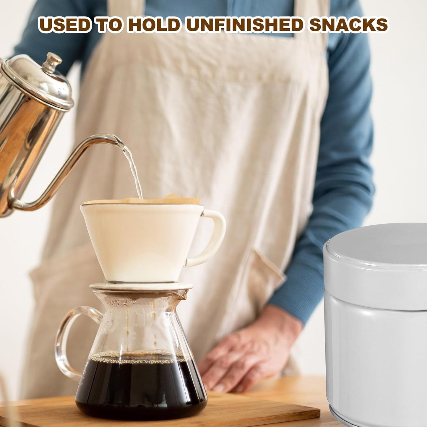 uxcell 2Pcs Round Tea Canisters, 4" x 4" Airtight Metal Tea Containers for Loose Tea, Coffee Beans, Spices - Durable, Compact, and Stylish Storage Tea Tin (White)